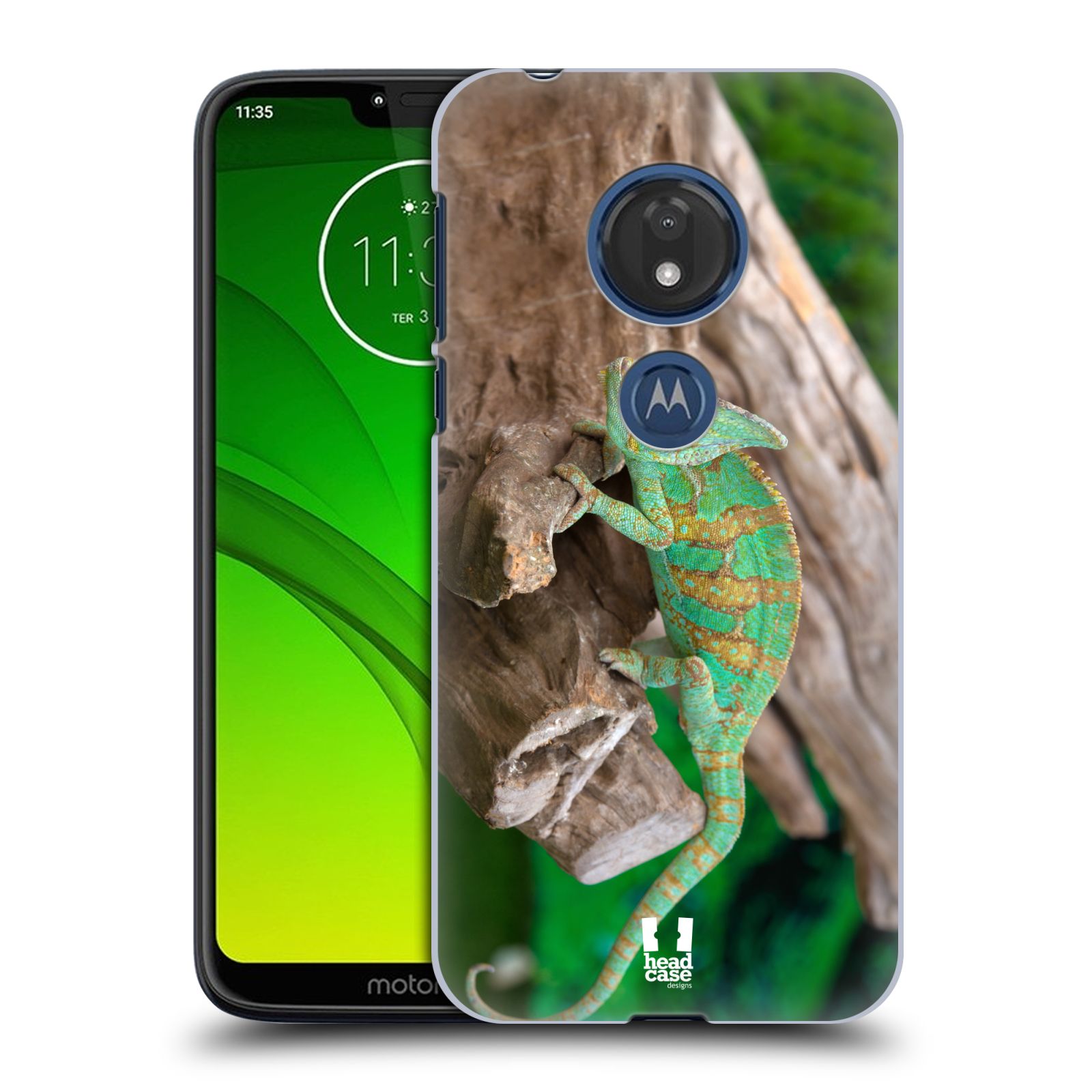Pouzdro na mobil Motorola Moto G7 Play vzor slavná zvířata foto chameleon