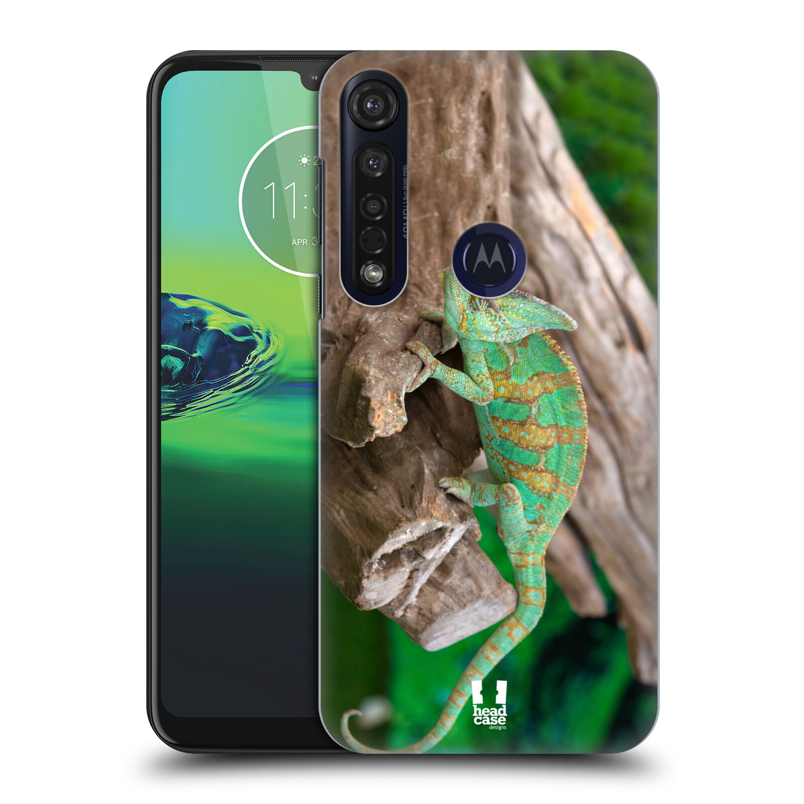 Pouzdro na mobil Motorola Moto G8 PLUS - HEAD CASE - vzor slavná zvířata foto chameleon