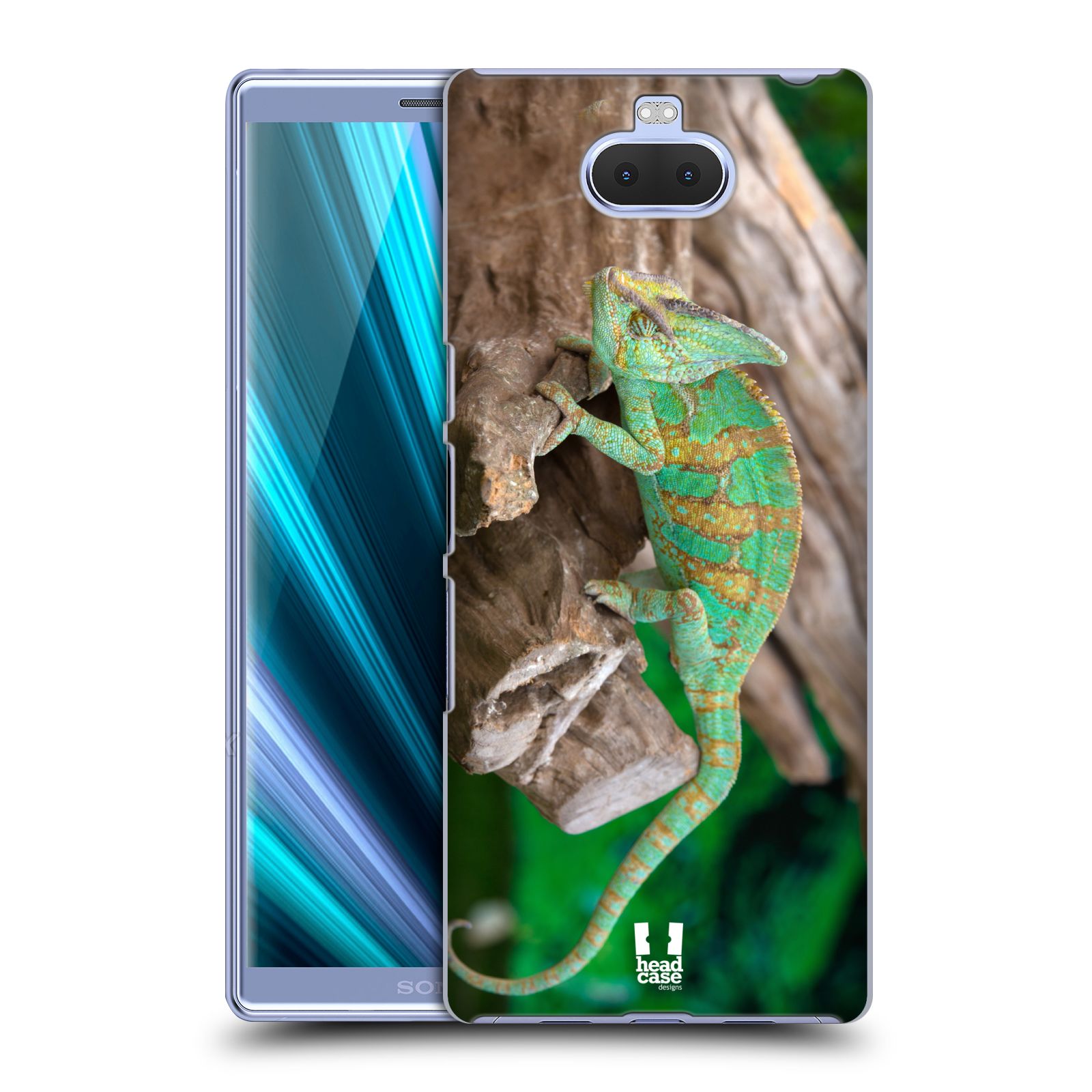 Pouzdro na mobil Sony Xperia 10 - Head Case - vzor slavná zvířata foto chameleon