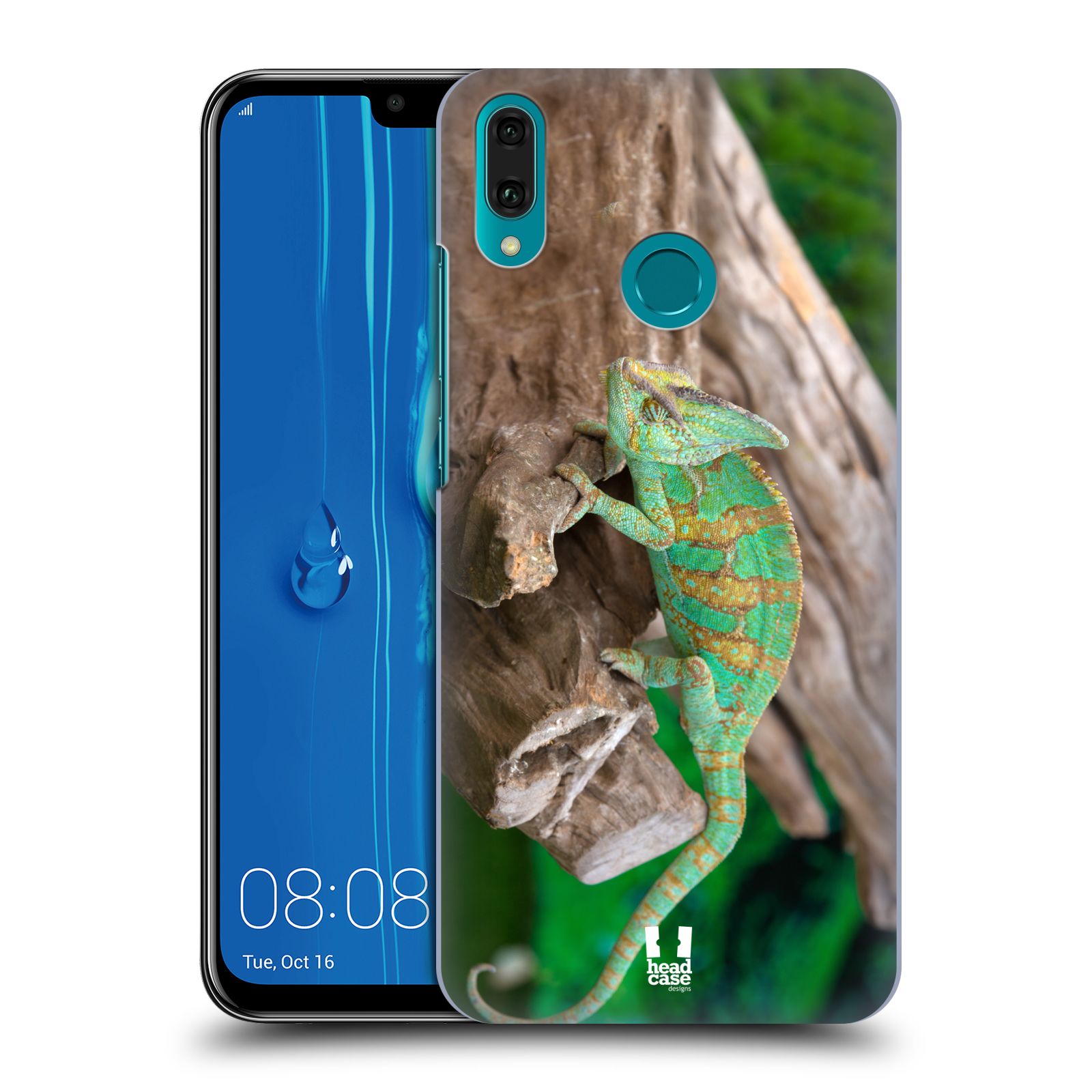 Pouzdro na mobil Huawei Y9 2019 - HEAD CASE - vzor slavná zvířata foto chameleon