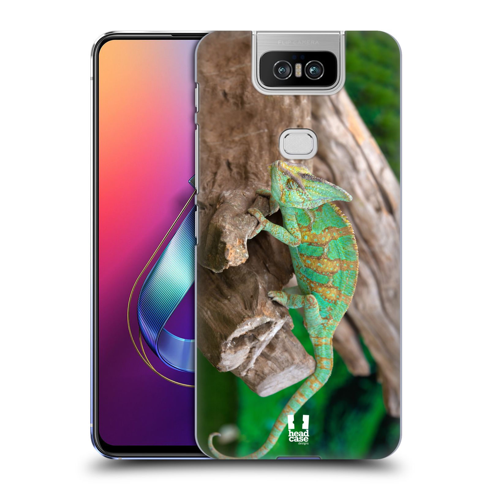 Pouzdro na mobil Asus Zenfone 6 ZS630KL - HEAD CASE - vzor slavná zvířata foto chameleon
