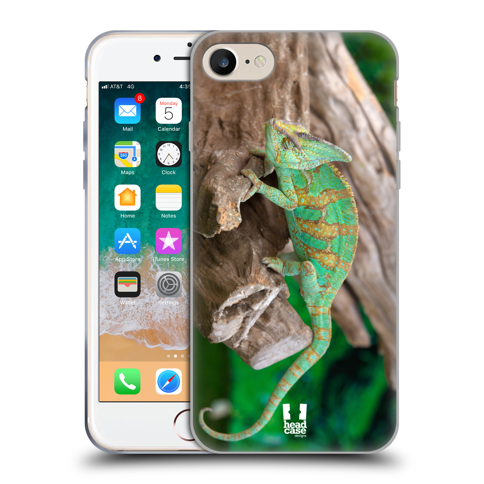 HEAD CASE silikonový obal na mobil Apple Iphone 8 vzor slavná zvířata foto chameleon