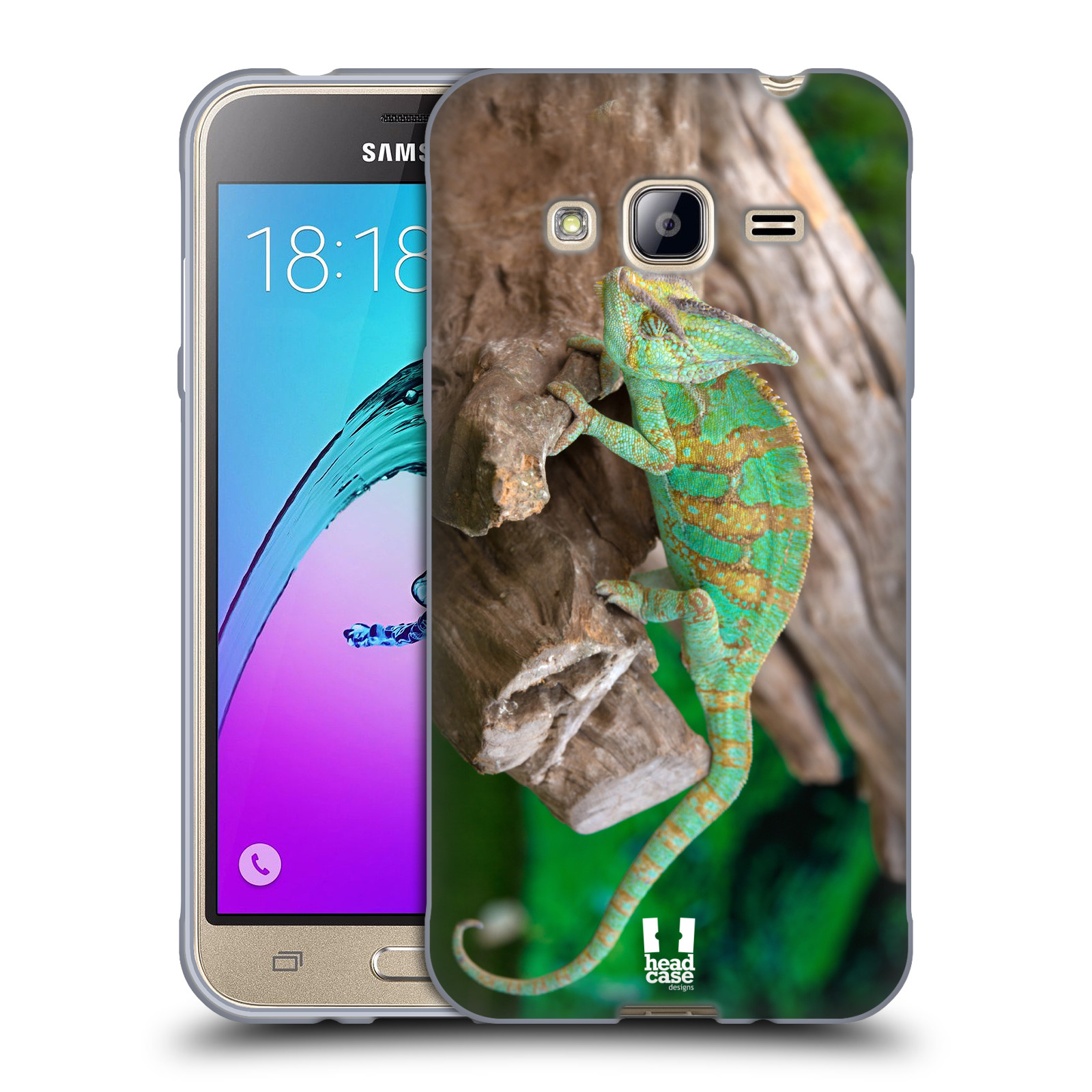HEAD CASE silikonový obal na mobil Samsung Galaxy J3, J3 2016 vzor slavná zvířata foto chameleon