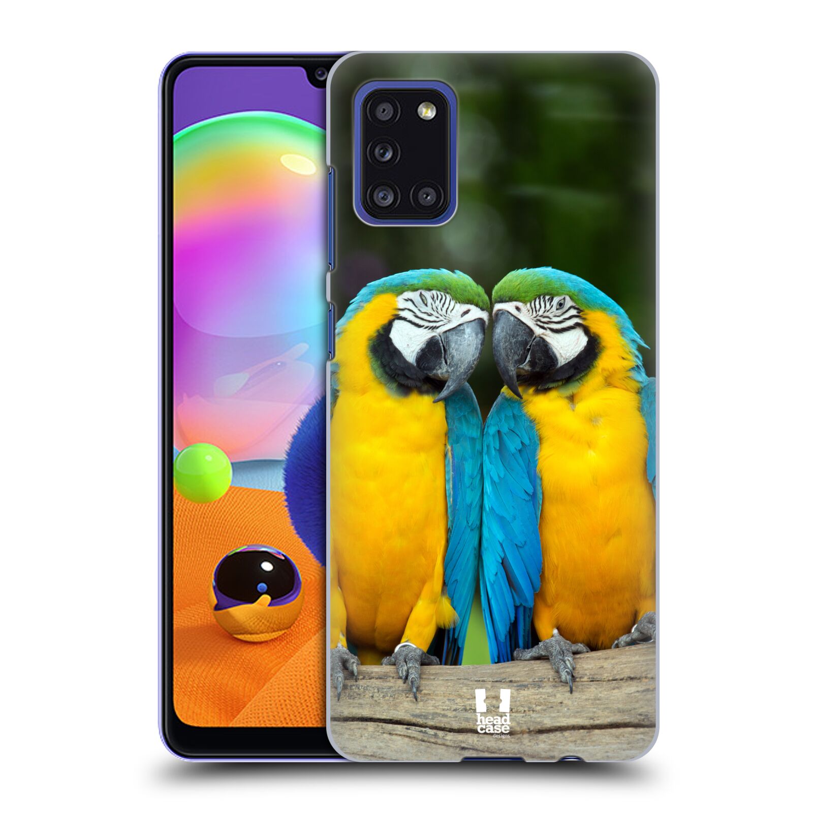 Zadní kryt na mobil Samsung Galaxy A31 vzor slavná zvířata foto dva papoušci