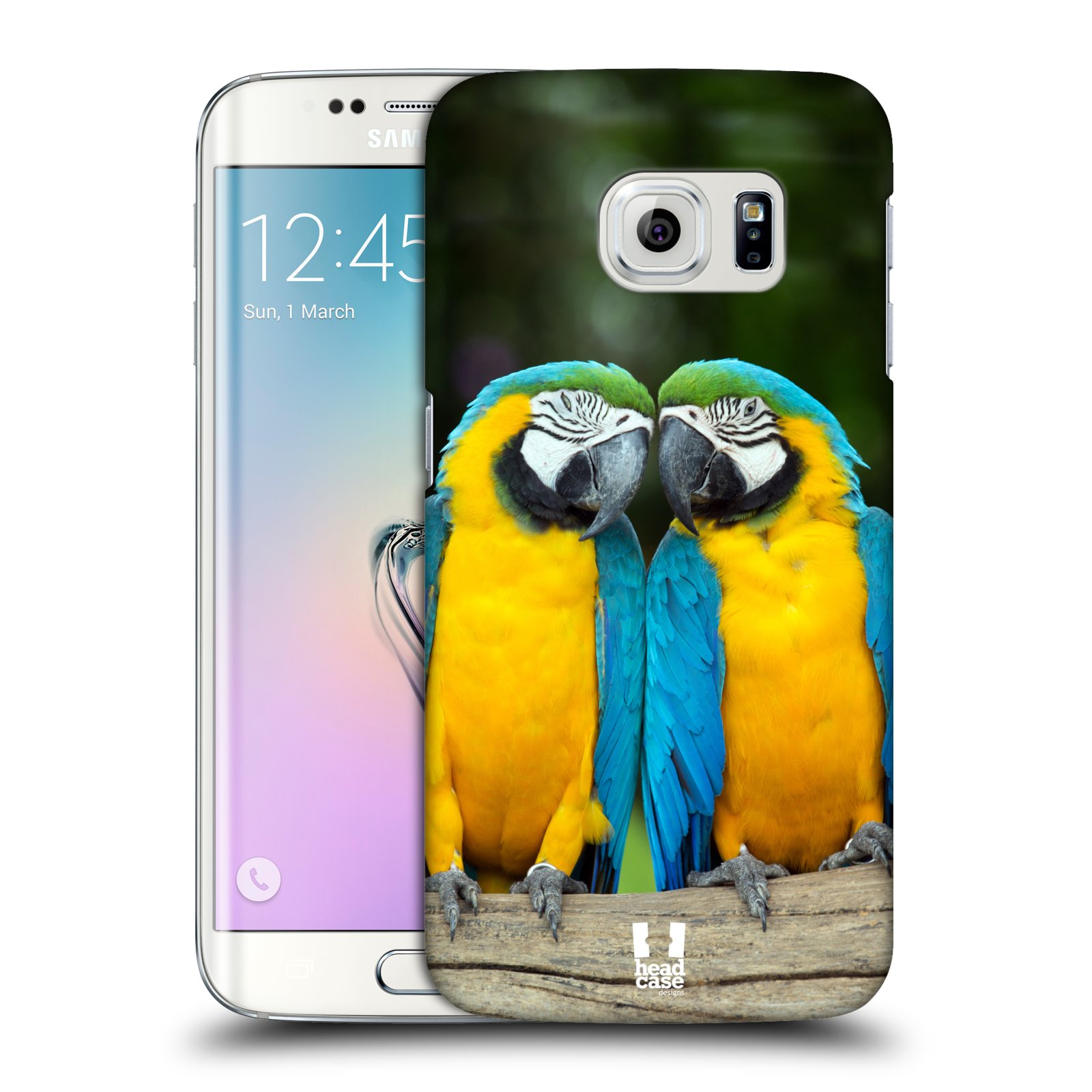 HEAD CASE plastový obal na mobil SAMSUNG Galaxy S6 EDGE (G9250, G925, G925F) vzor slavná zvířata foto dva papoušci