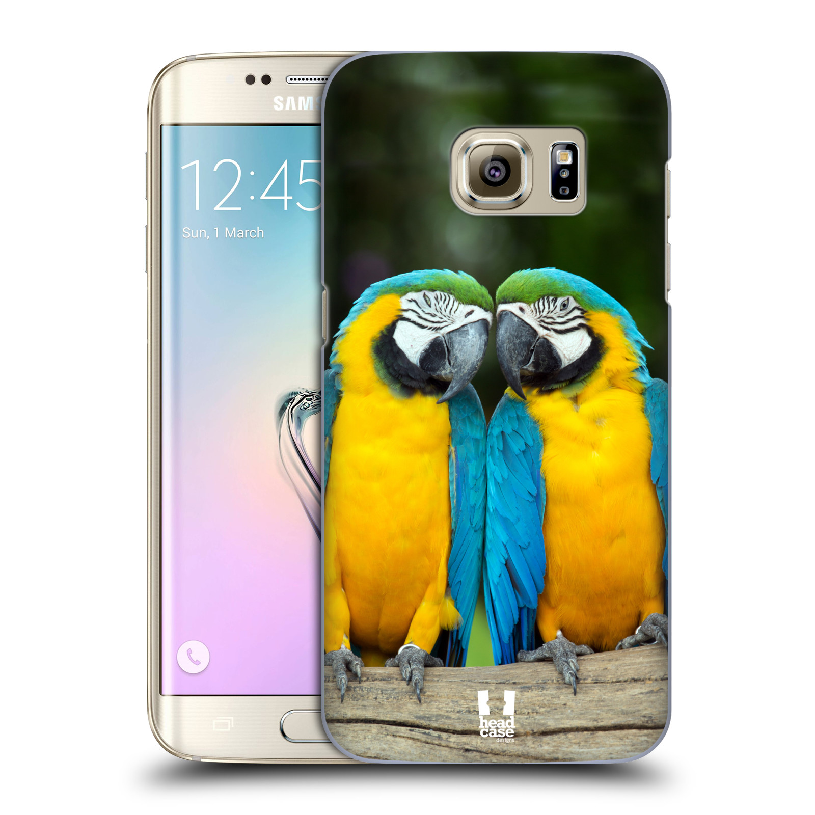 HEAD CASE plastový obal na mobil SAMSUNG GALAXY S7 EDGE vzor slavná zvířata foto dva papoušci