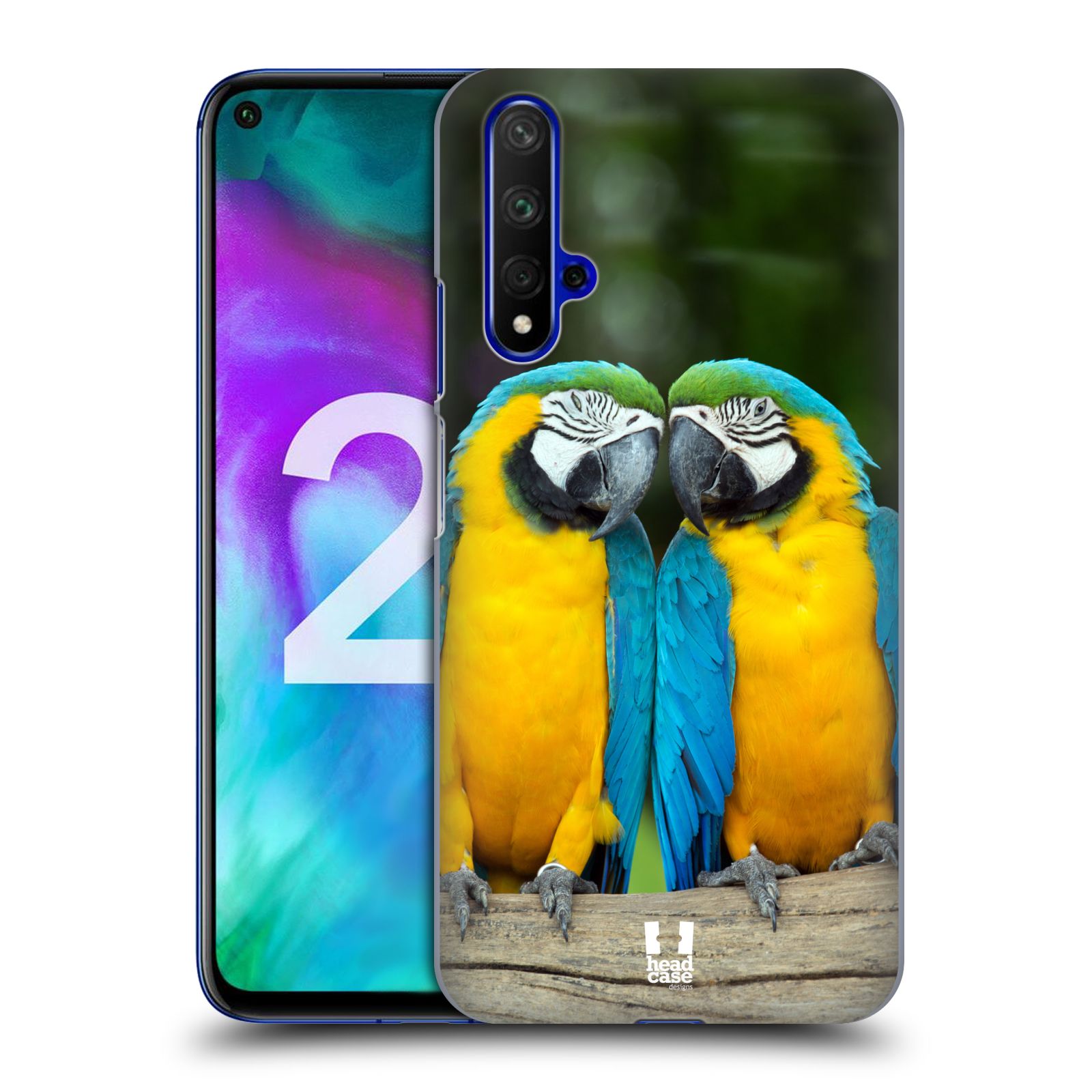 Pouzdro na mobil Honor 20 - HEAD CASE - vzor slavná zvířata foto dva papoušci
