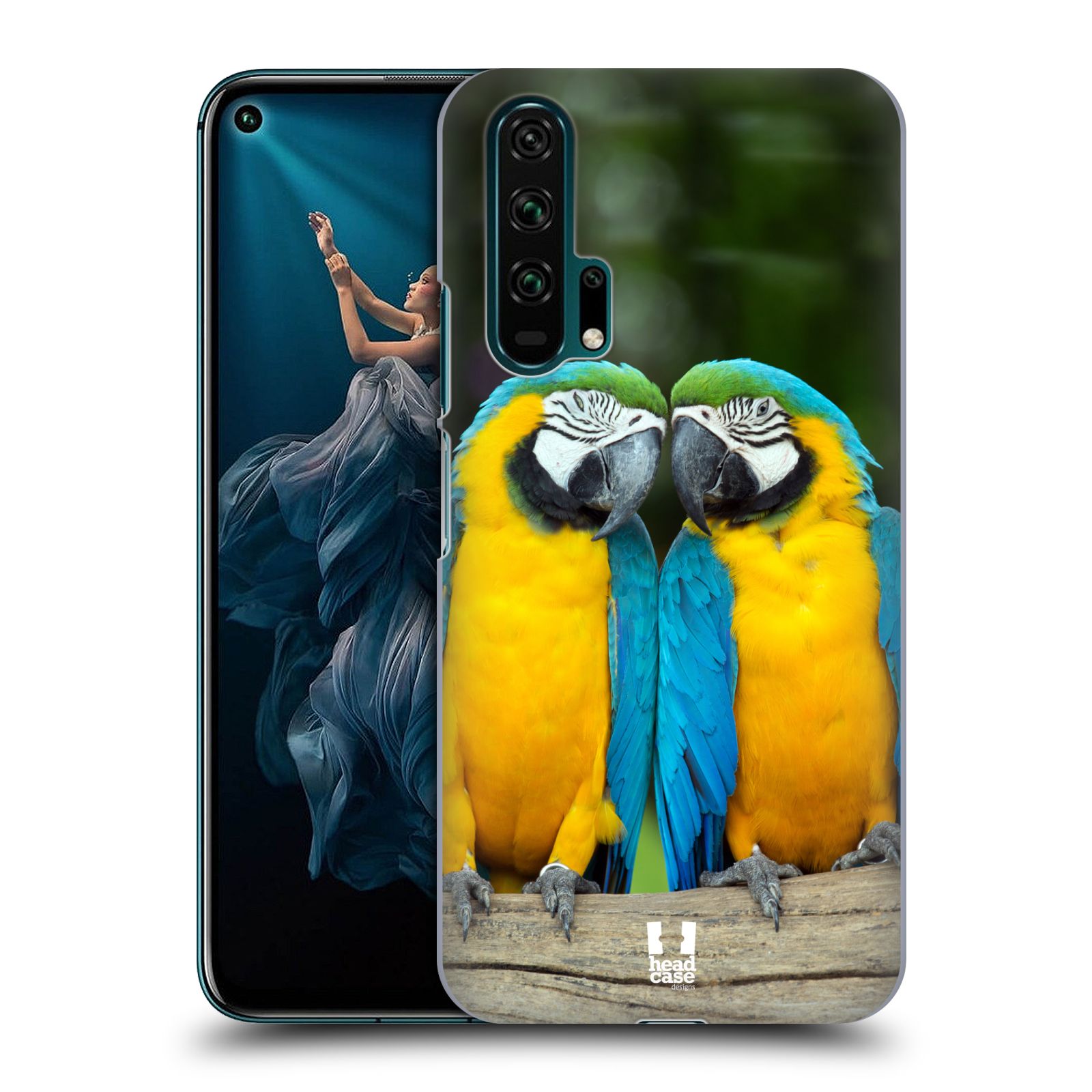 Pouzdro na mobil Honor 20 PRO - HEAD CASE - vzor slavná zvířata foto dva papoušci