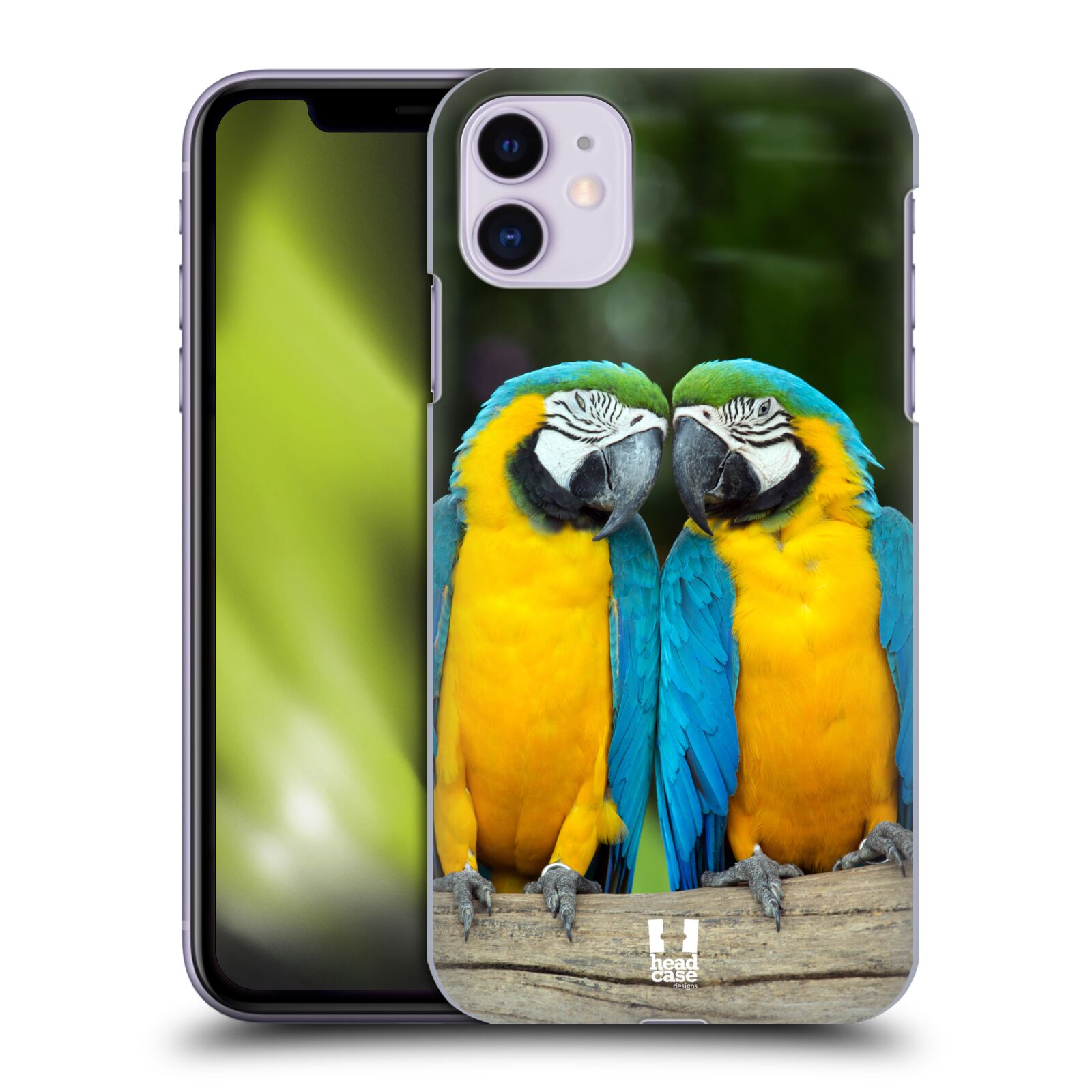 Pouzdro na mobil Apple Iphone 11 - HEAD CASE - vzor slavná zvířata foto dva papoušci
