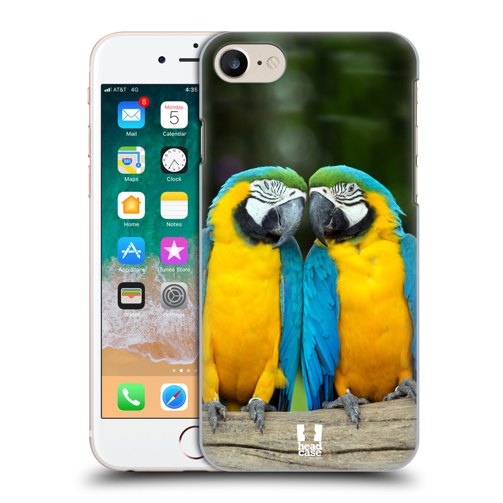 Plastové pouzdro pro mobil Apple Iphone 7/8/SE 2020 vzor slavná zvířata foto dva papoušci