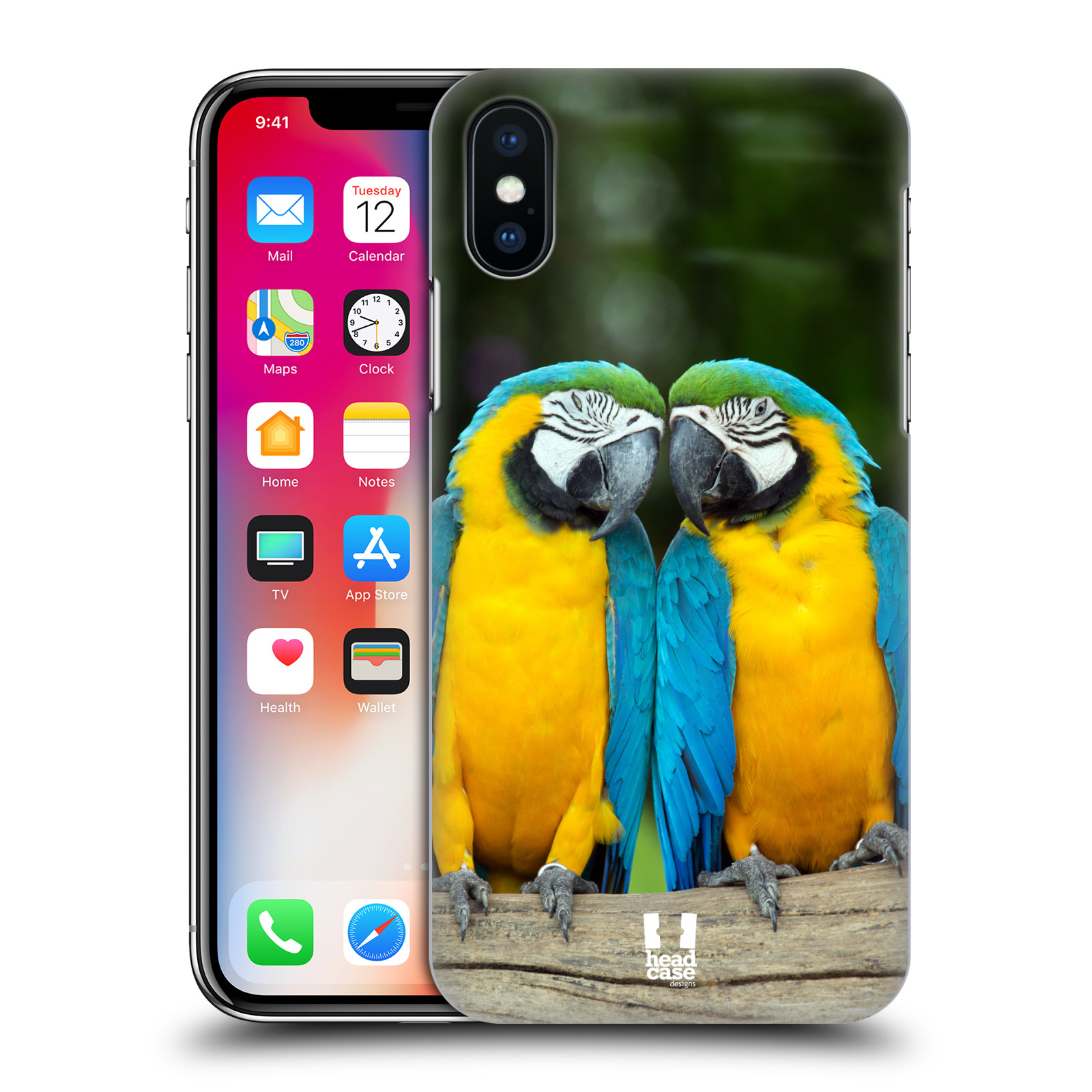 HEAD CASE plastový obal na mobil Apple Iphone X / XS vzor slavná zvířata foto dva papoušci