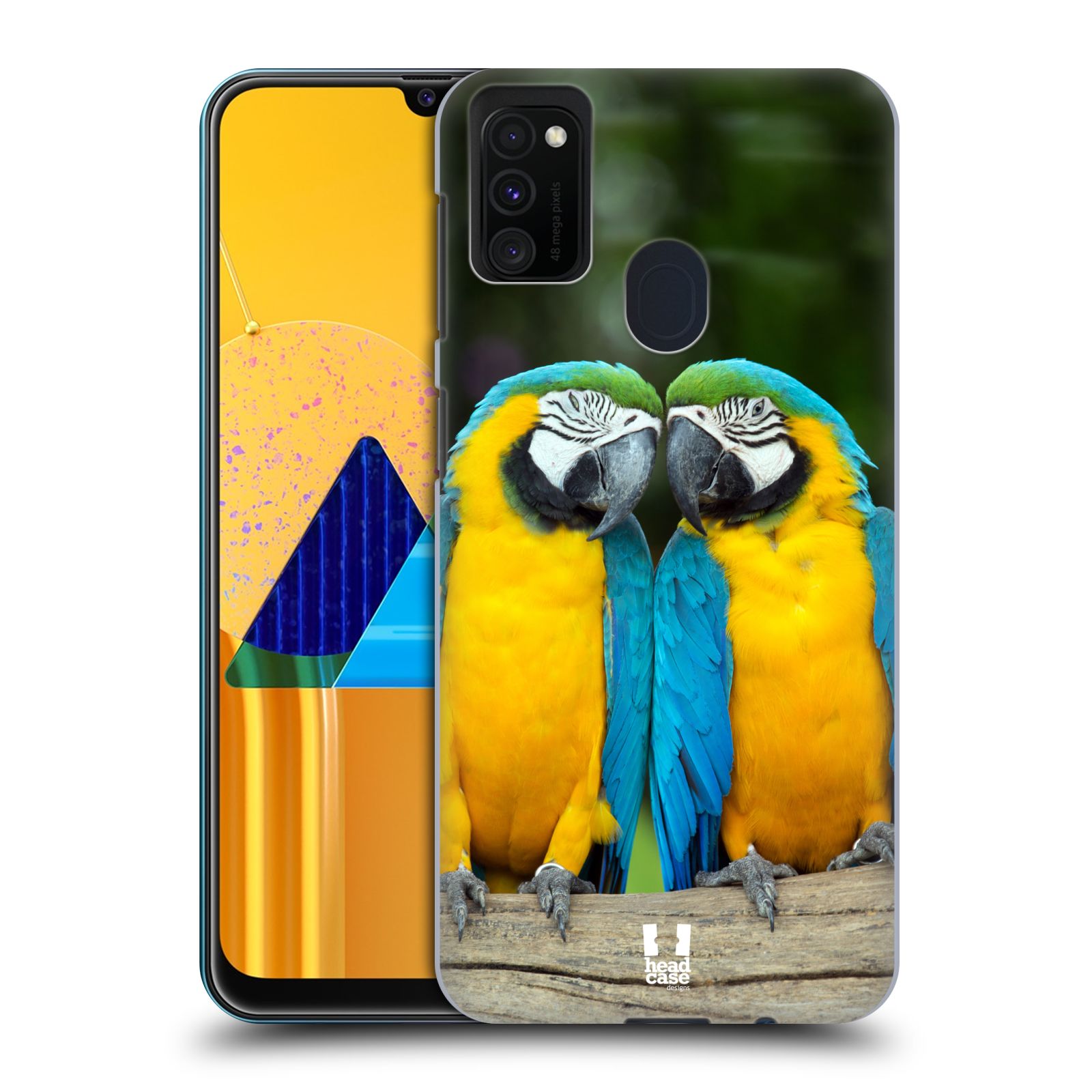 Zadní kryt na mobil Samsung Galaxy M21 vzor slavná zvířata foto dva papoušci