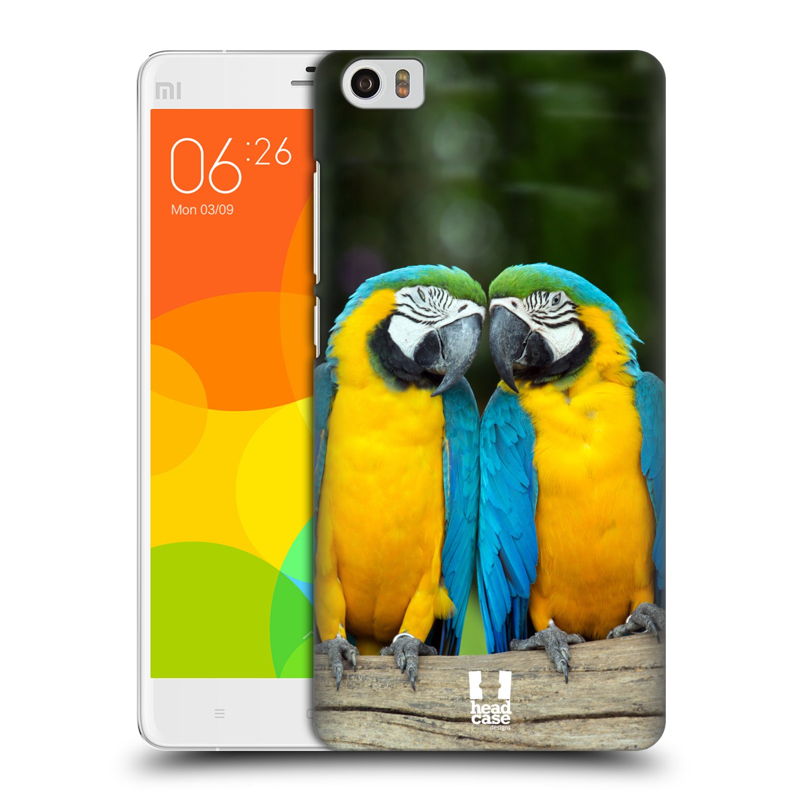 HEAD CASE pevný plastový obal na mobil XIAOMI Mi Note vzor slavná zvířata foto dva papoušci
