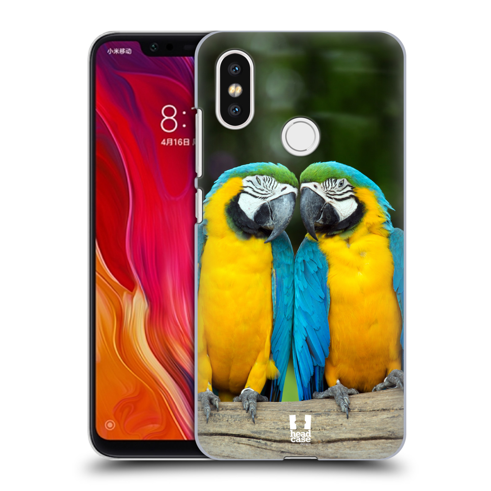HEAD CASE plastový obal na mobil Xiaomi Mi 8 vzor slavná zvířata foto dva papoušci