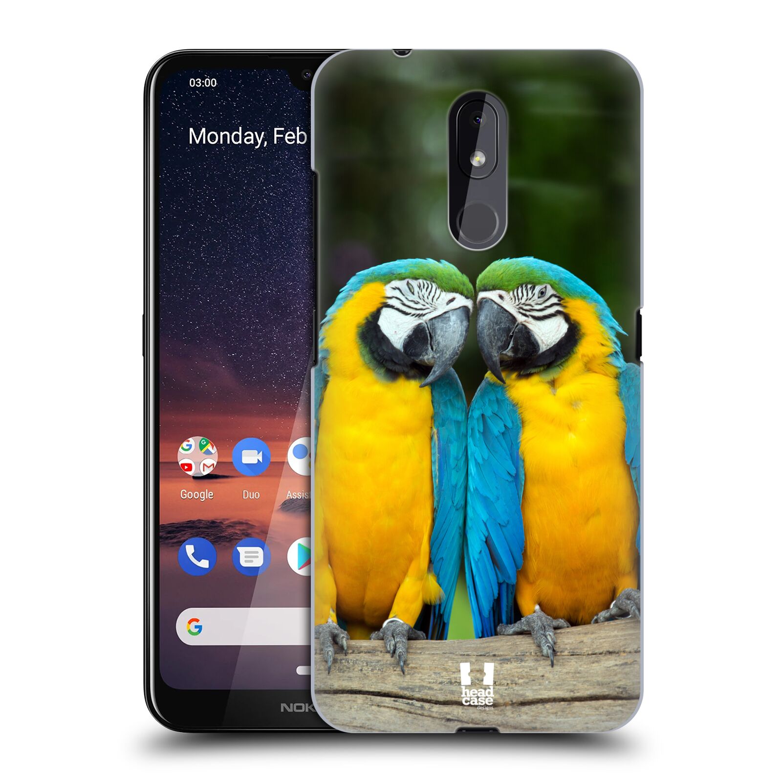 Pouzdro na mobil Nokia 3.2 - HEAD CASE - vzor slavná zvířata foto dva papoušci