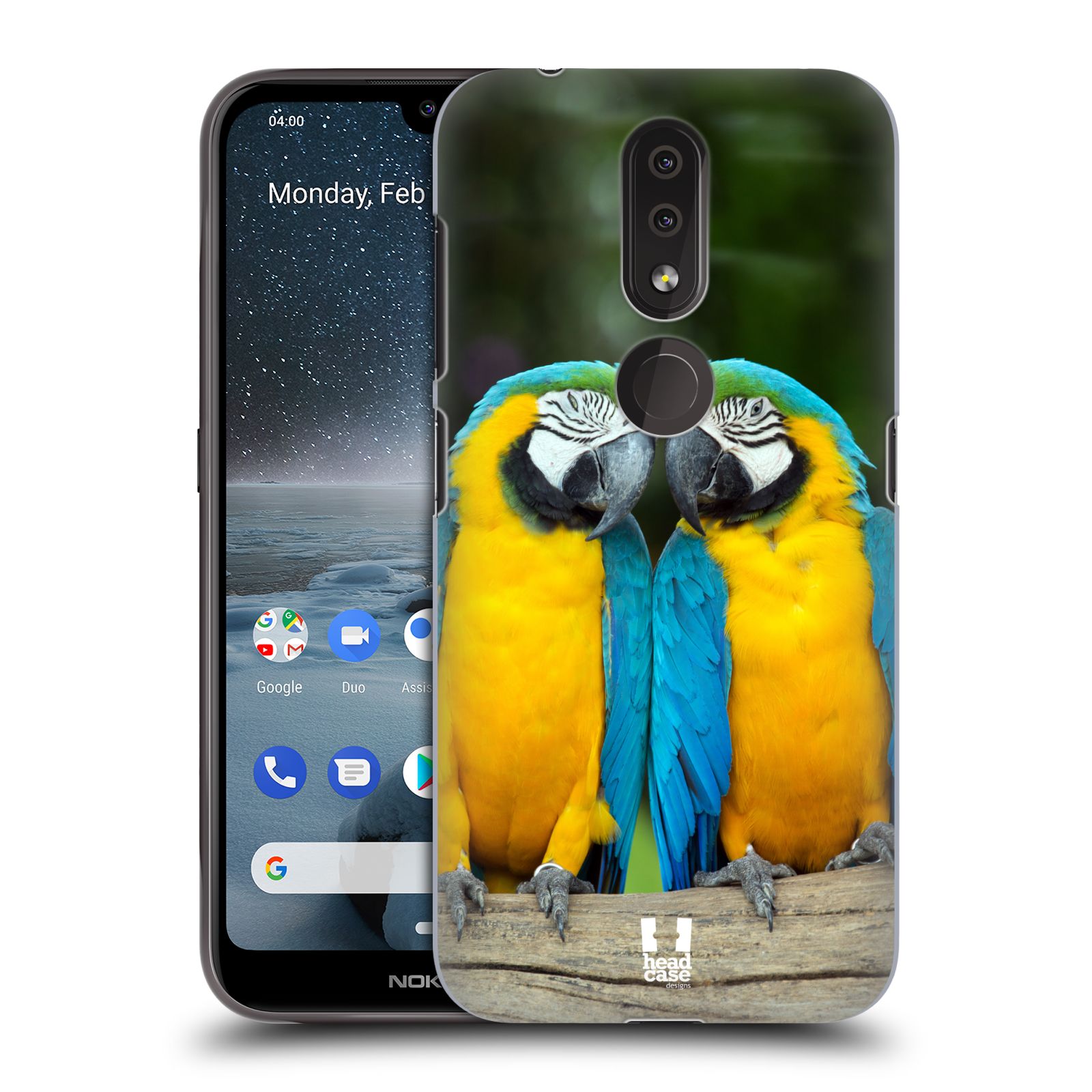 Pouzdro na mobil Nokia 4.2 - HEAD CASE - vzor slavná zvířata foto dva papoušci
