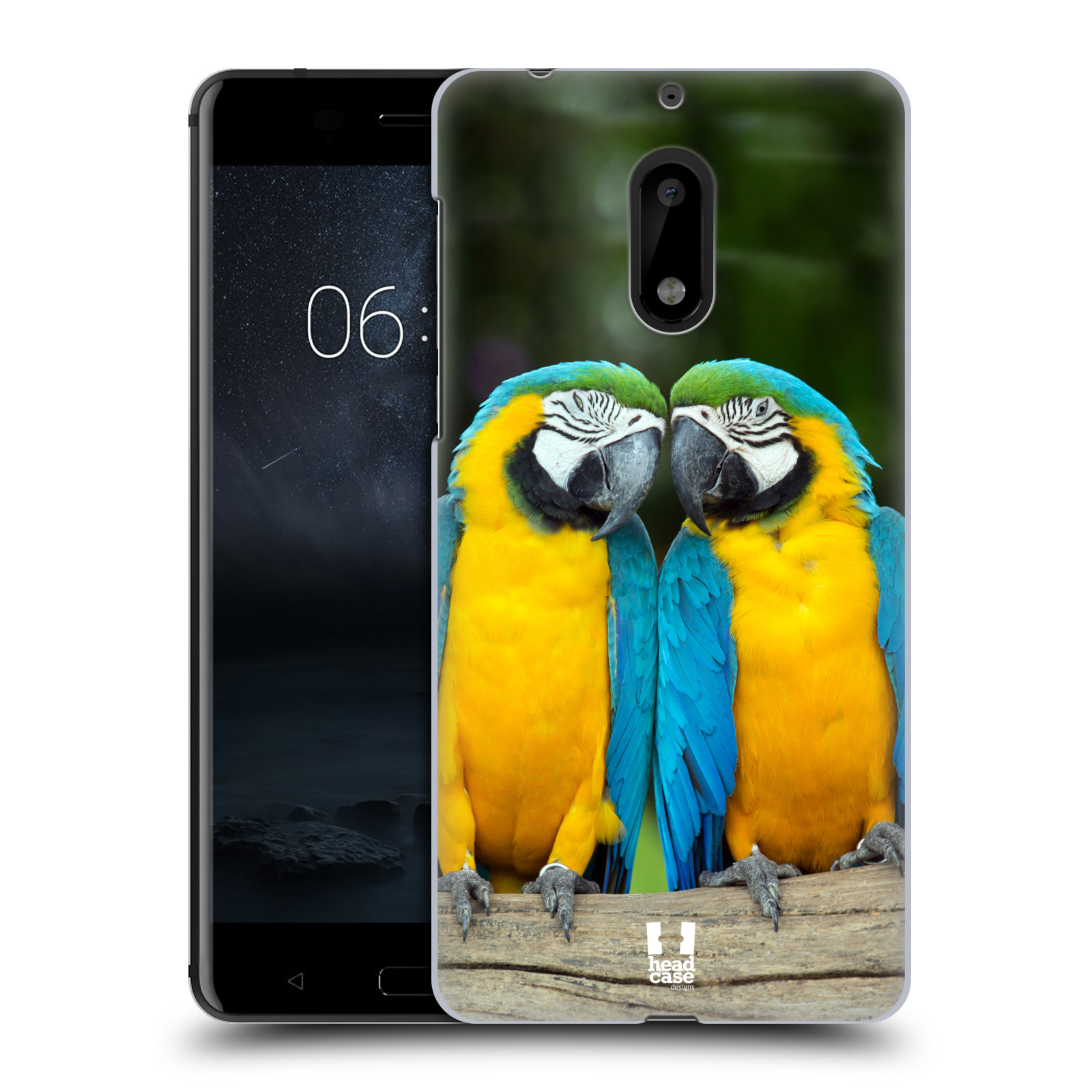 HEAD CASE plastový obal na mobil Nokia 6 vzor slavná zvířata foto dva papoušci