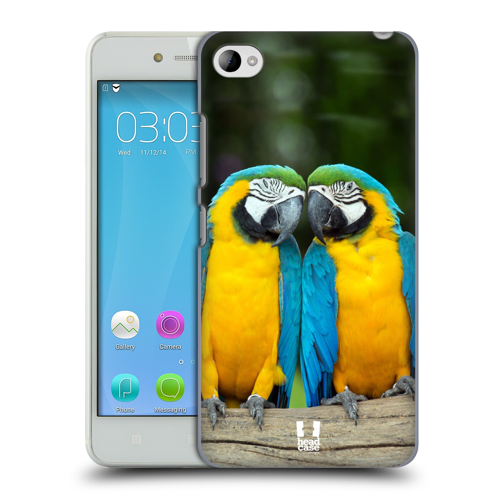 HEAD CASE pevný plastový obal na mobil LENOVO S90 vzor slavná zvířata foto dva papoušci