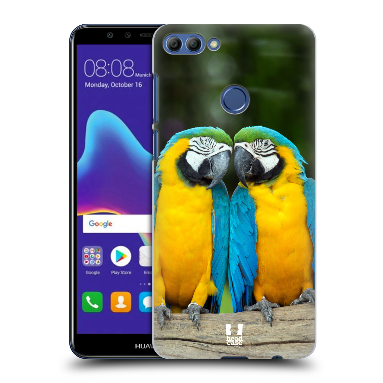 HEAD CASE plastový obal na mobil Huawei Y9 2018 vzor slavná zvířata foto dva papoušci