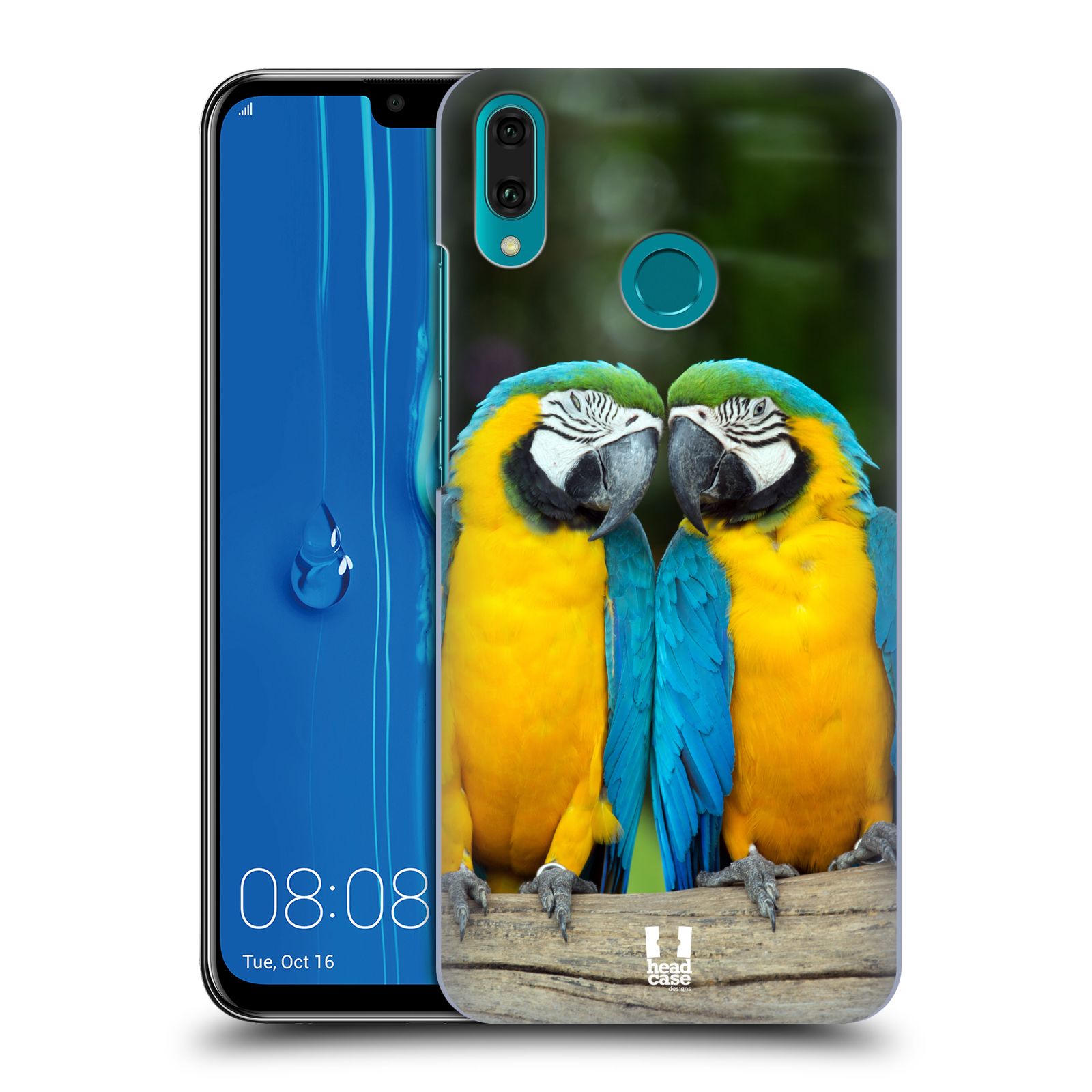 Pouzdro na mobil Huawei Y9 2019 - HEAD CASE - vzor slavná zvířata foto dva papoušci