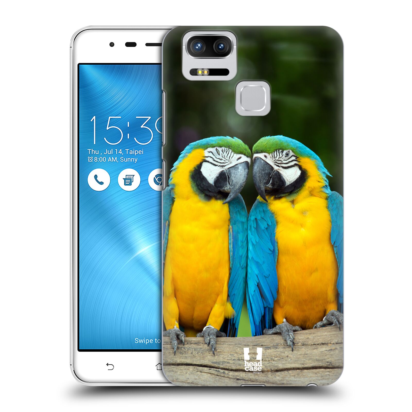 HEAD CASE plastový obal na mobil Asus Zenfone 3 Zoom ZE553KL vzor slavná zvířata foto dva papoušci