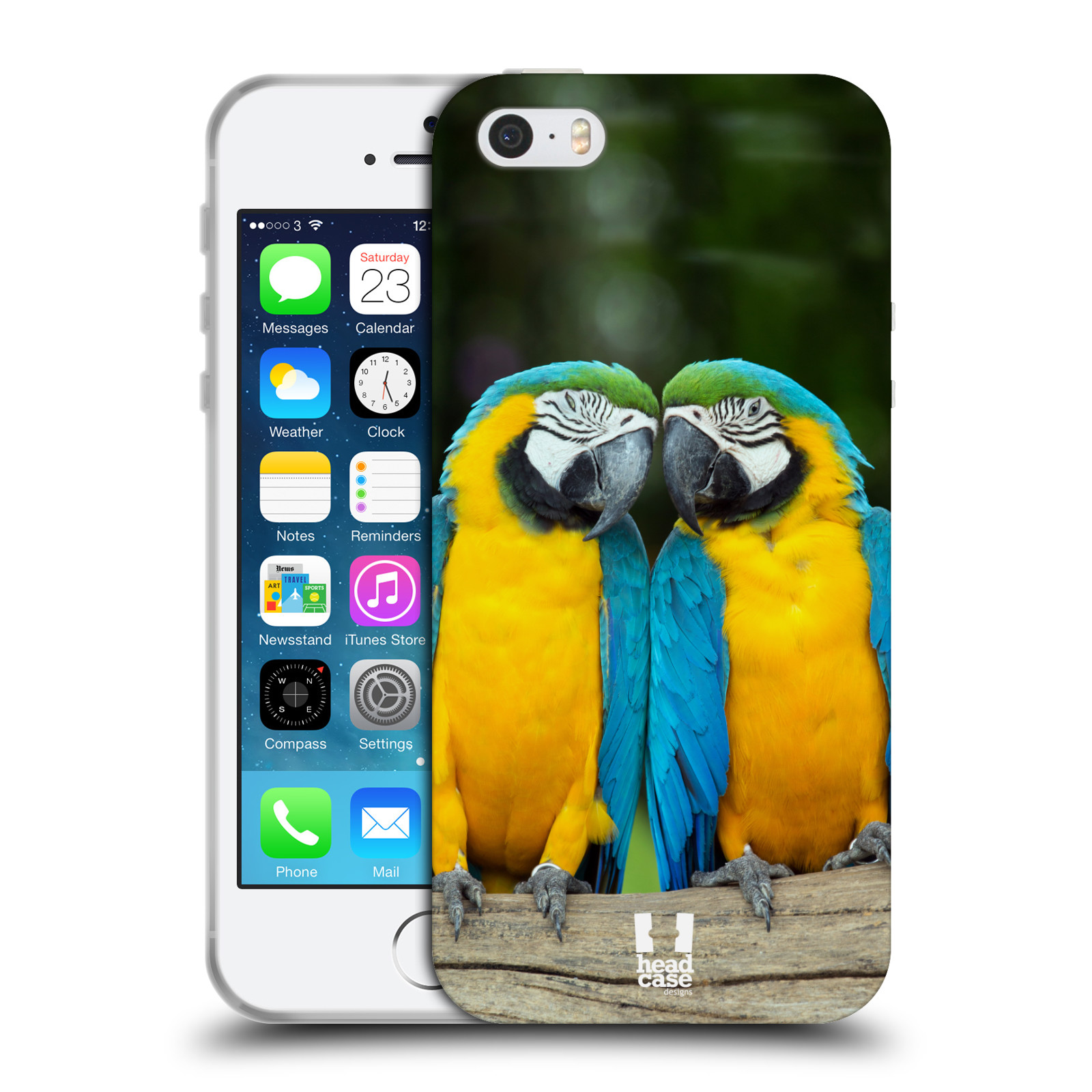 HEAD CASE silikonový obal na mobil Apple Iphone 5/5S vzor slavná zvířata foto dva papoušci