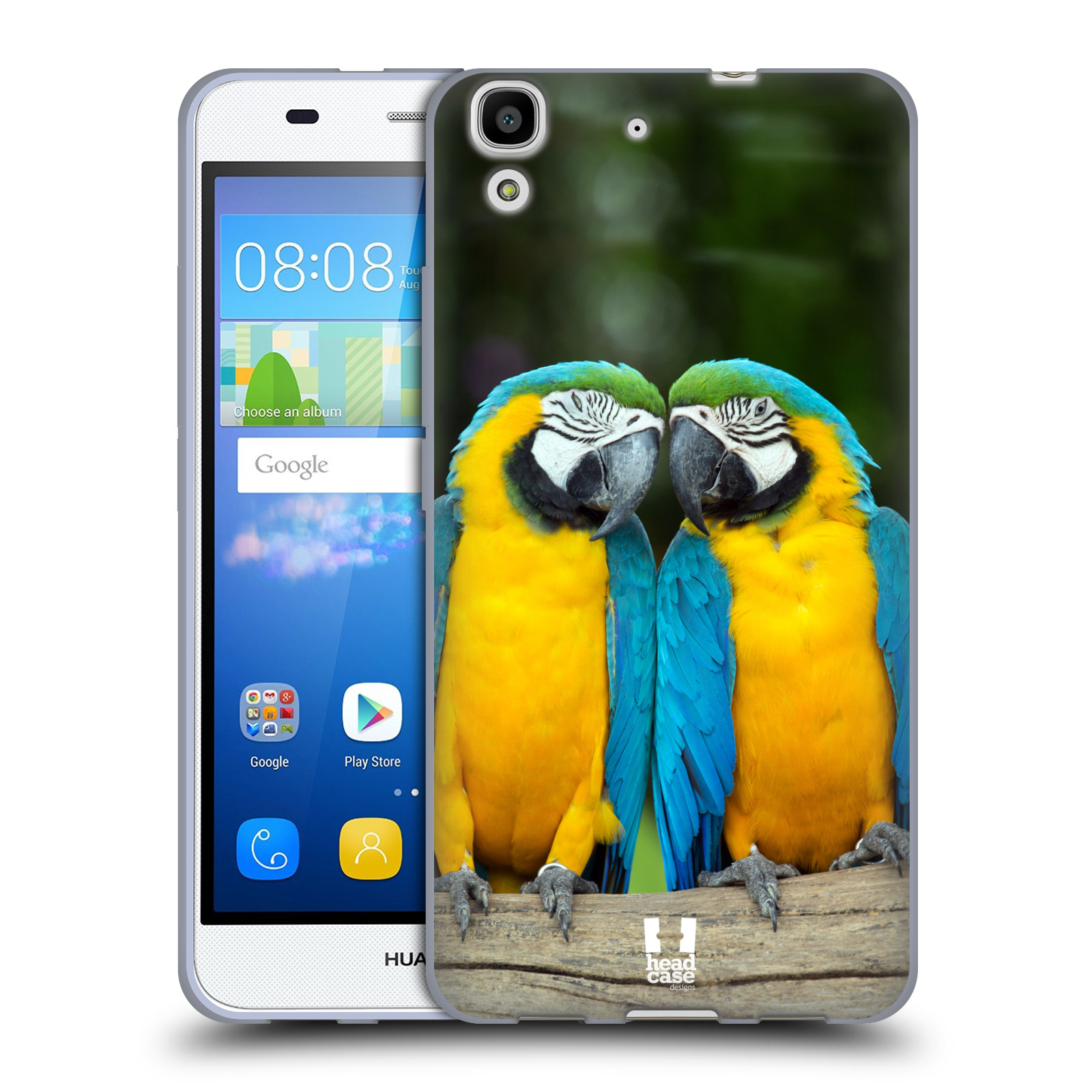 HEAD CASE silikonový obal na mobil HUAWEI Y6 vzor slavná zvířata foto dva papoušci