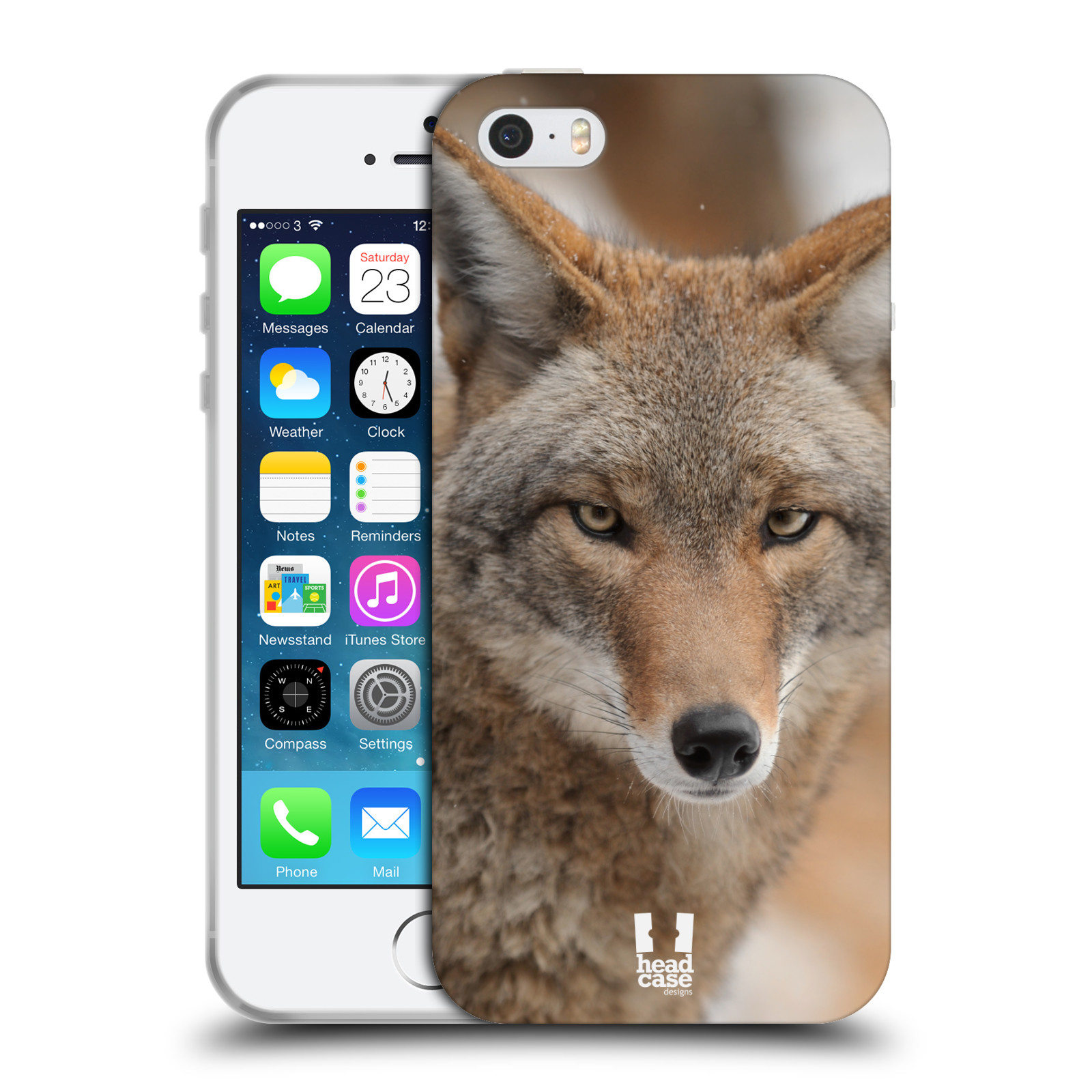 HEAD CASE silikonový obal na mobil Apple Iphone 5/5S vzor slavná zvířata foto kojot
