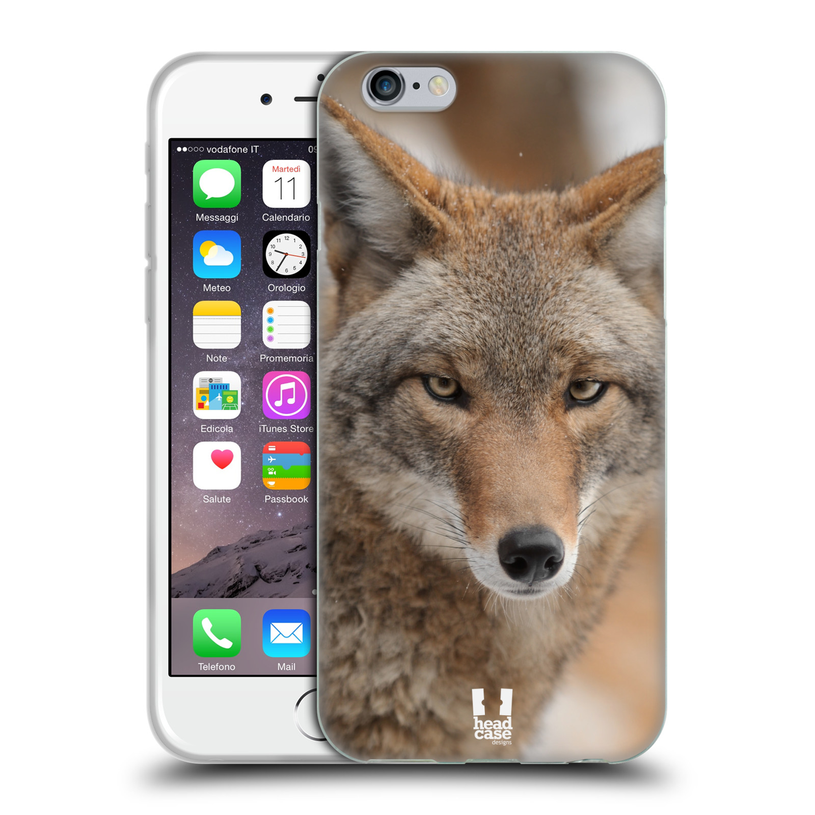 HEAD CASE silikonový obal na mobil Apple Iphone 6/6S vzor slavná zvířata foto kojot