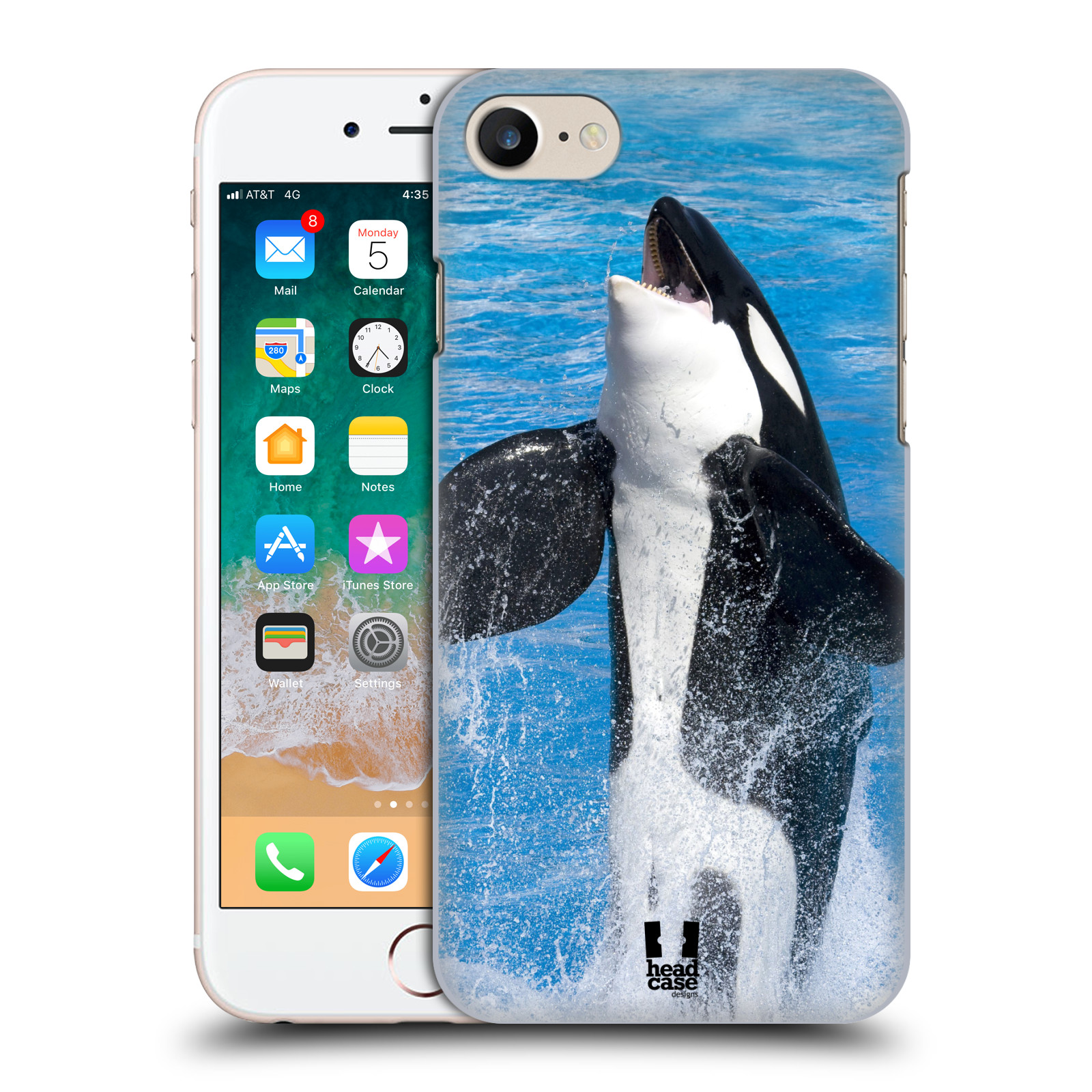 HEAD CASE plastový obal na mobil Apple Iphone 7 vzor slavná zvířata foto velryba