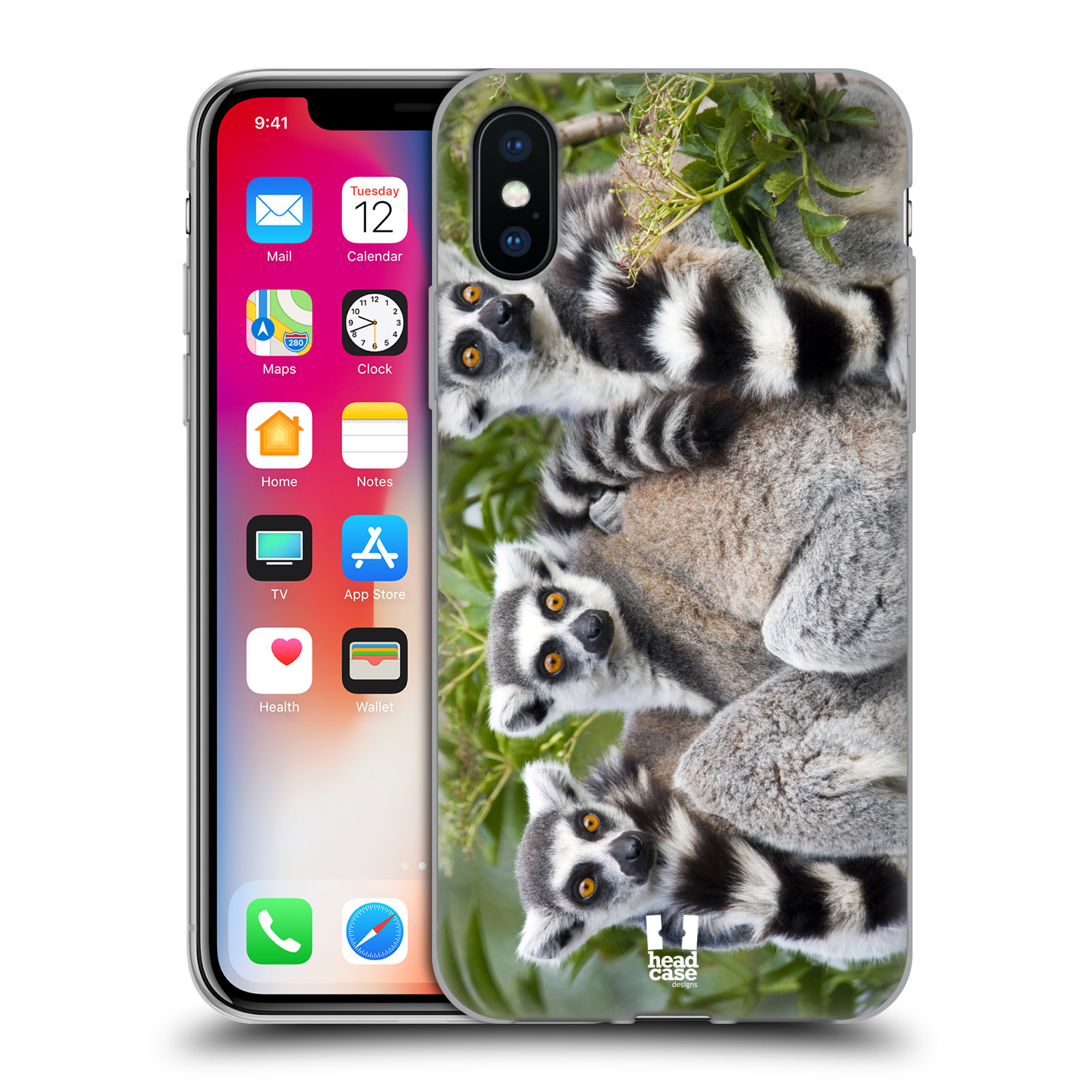 HEAD CASE silikonový obal na mobil Apple Iphone X vzor slavná zvířata foto lemur