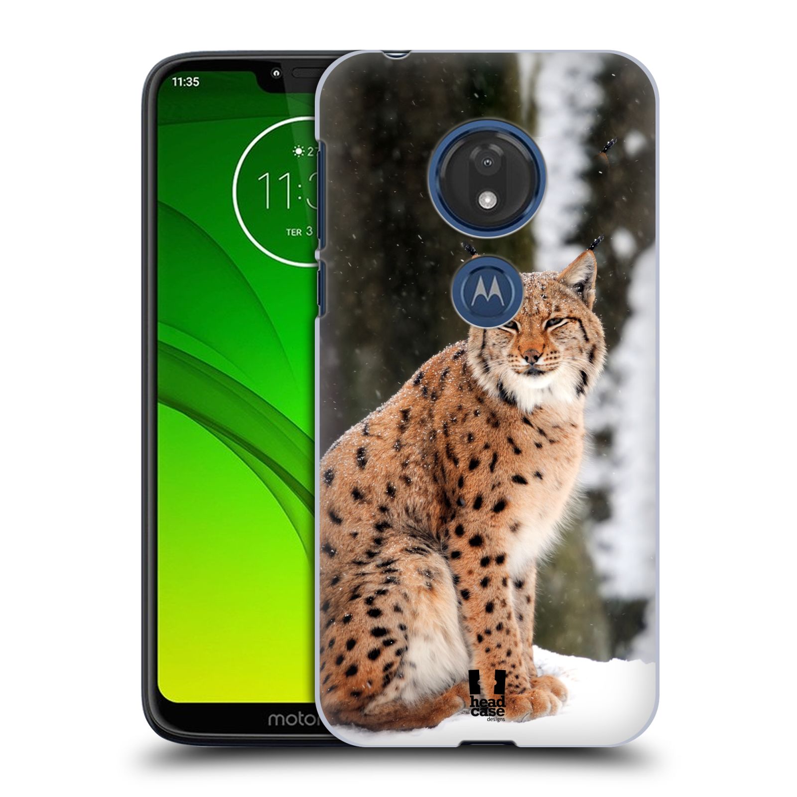 Pouzdro na mobil Motorola Moto G7 Play vzor slavná zvířata foto rys