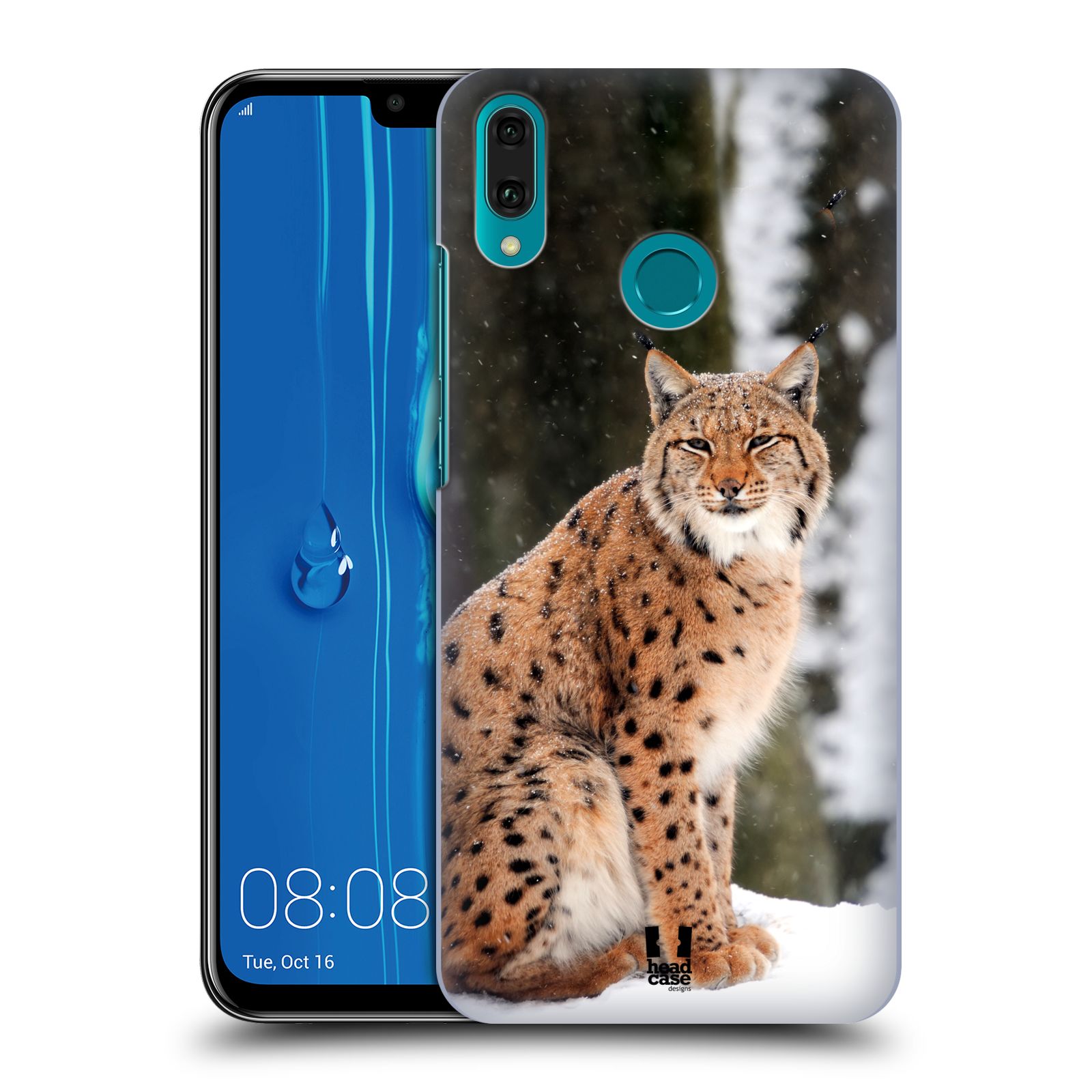 Pouzdro na mobil Huawei Y9 2019 - HEAD CASE - vzor slavná zvířata foto rys