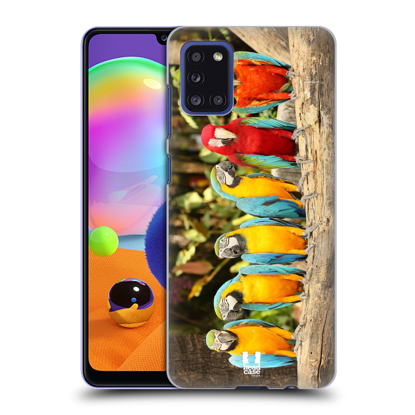 Zadní kryt na mobil Samsung Galaxy A31 vzor slavná zvířata foto papoušci