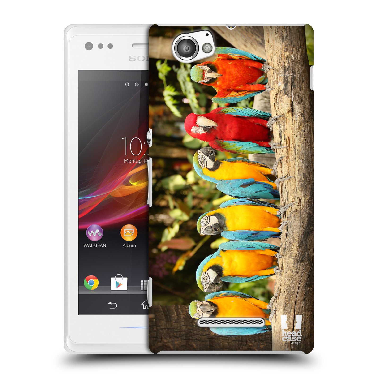 HEAD CASE plastový obal na mobil Sony Xperia M vzor slavná zvířata foto papoušci