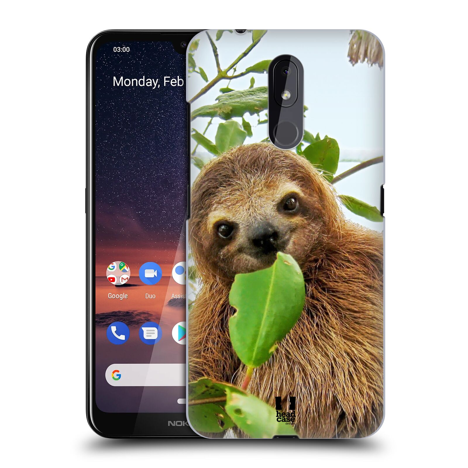 Pouzdro na mobil Nokia 3.2 - HEAD CASE - vzor slavná zvířata foto lenochod