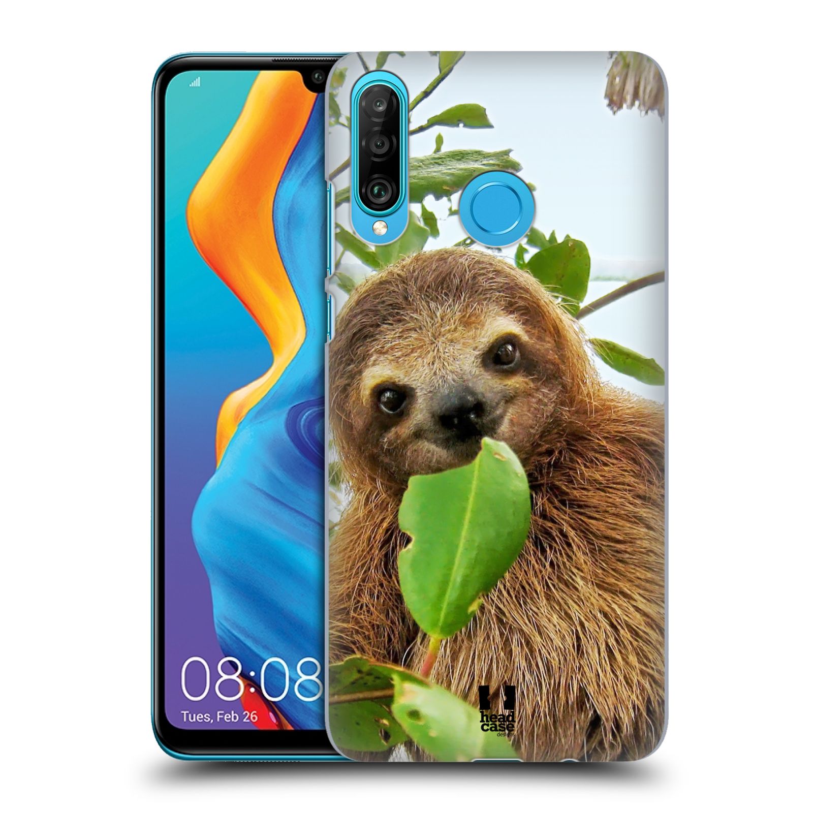 Pouzdro na mobil Huawei P30 LITE - HEAD CASE - vzor slavná zvířata foto lenochod