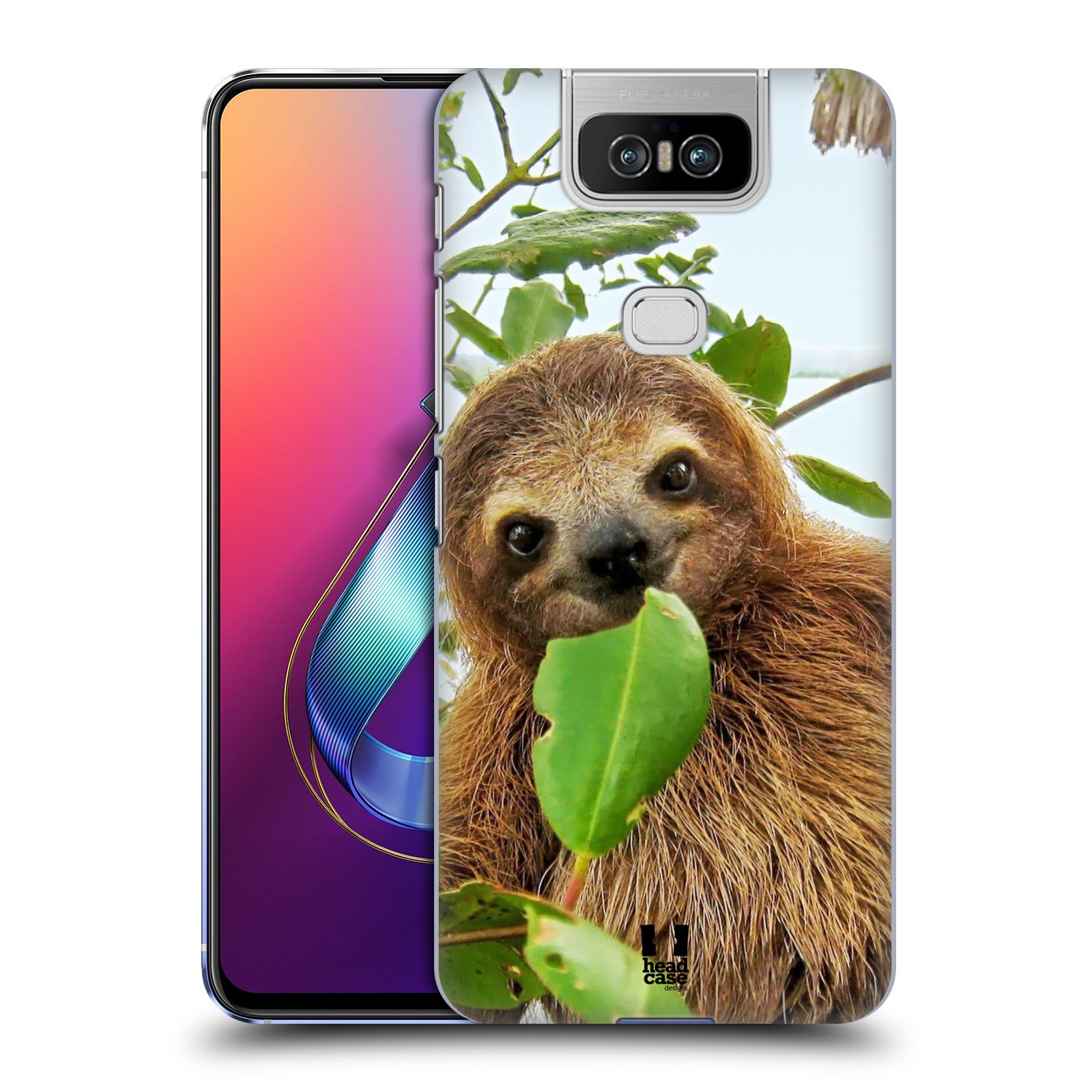 Pouzdro na mobil Asus Zenfone 6 ZS630KL - HEAD CASE - vzor slavná zvířata foto lenochod