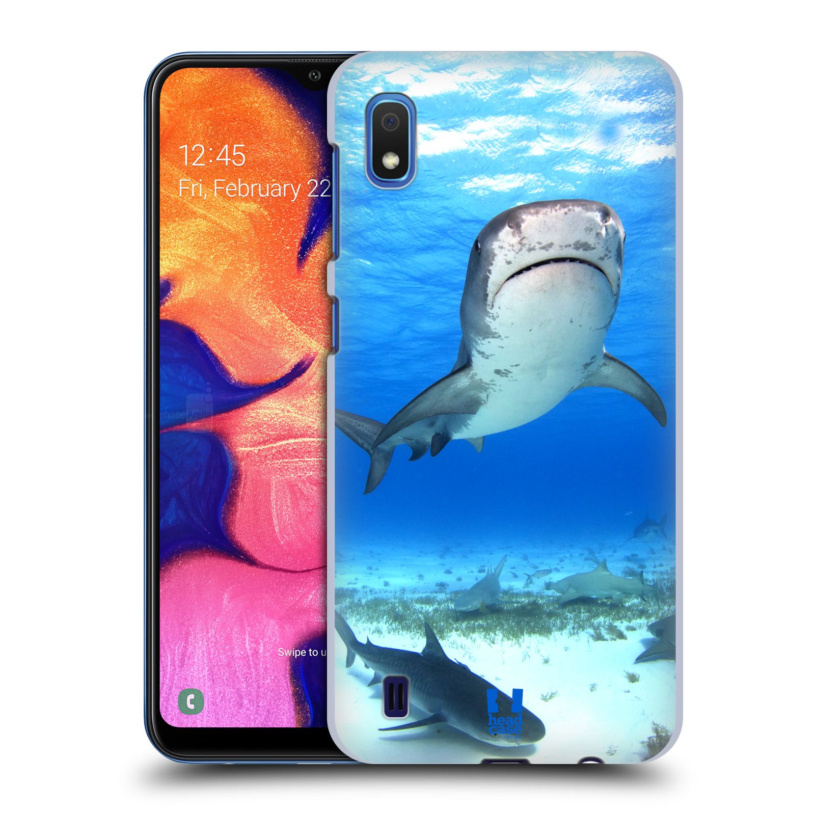 Pouzdro na mobil Samsung Galaxy A10 - HEAD CASE - vzor slavná zvířata foto žralok tygří
