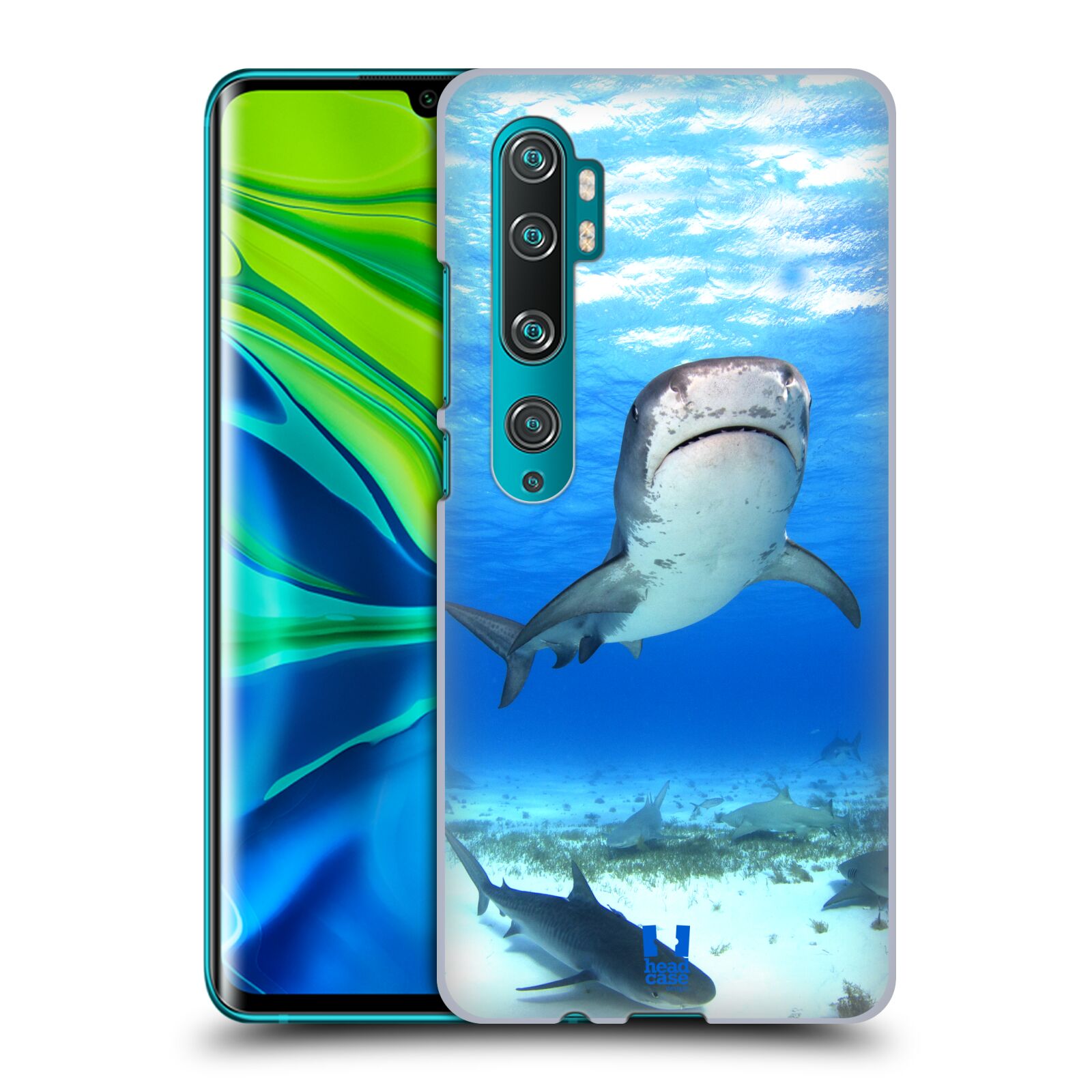 Pouzdro na mobil Xiaomi Mi Note 10 / Mi Note 10 PRO - HEAD CASE - vzor slavná zvířata foto žralok tygří