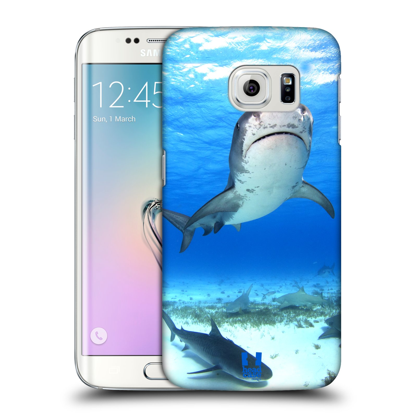 HEAD CASE plastový obal na mobil SAMSUNG Galaxy S6 EDGE (G9250, G925, G925F) vzor slavná zvířata foto žralok tygří