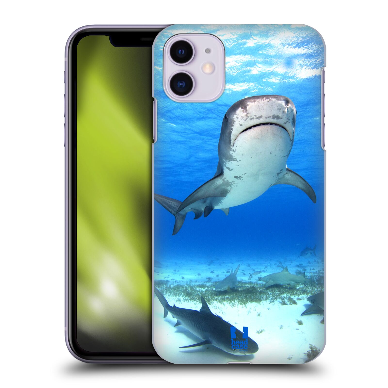 Pouzdro na mobil Apple Iphone 11 - HEAD CASE - vzor slavná zvířata foto žralok tygří