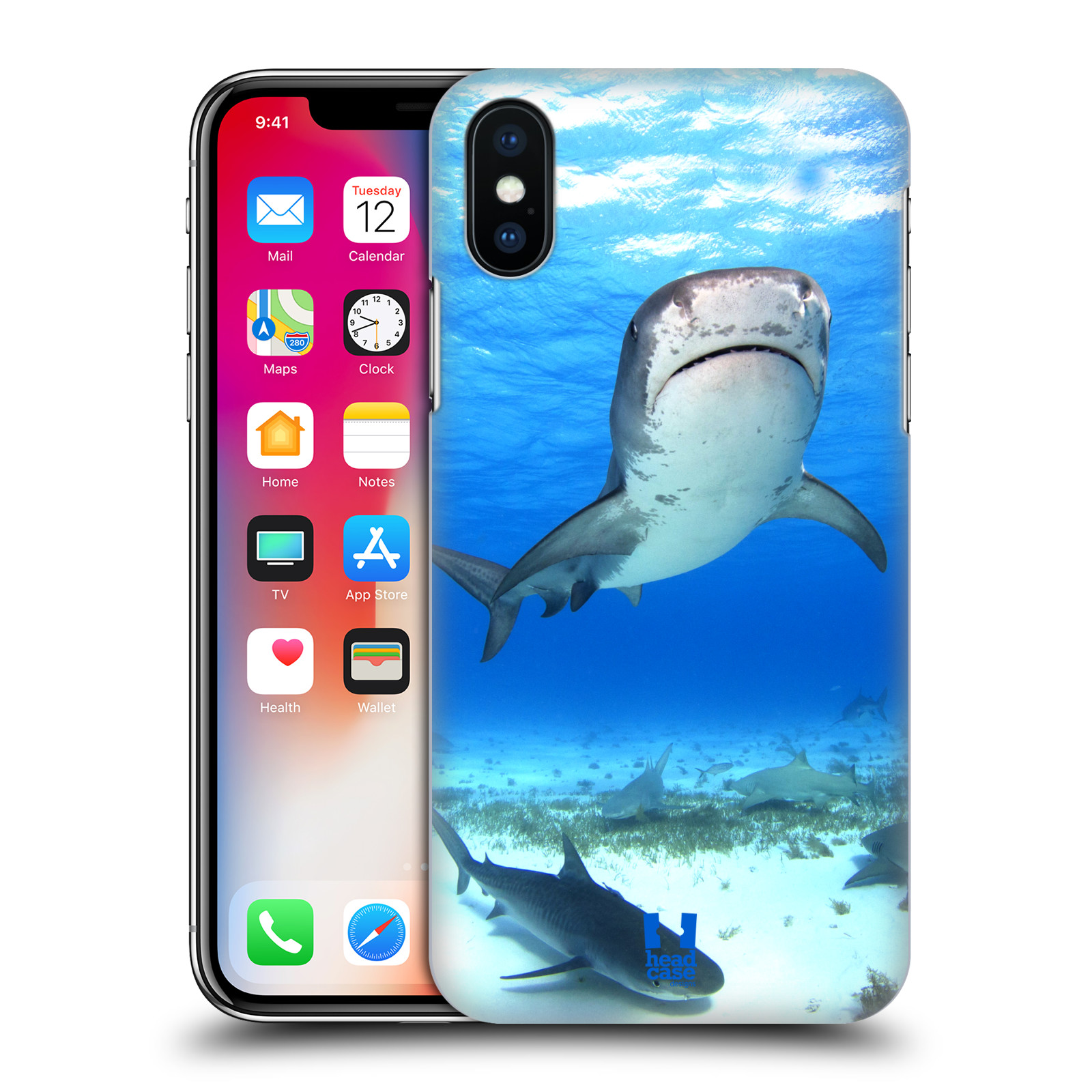HEAD CASE plastový obal na mobil Apple Iphone X / XS vzor slavná zvířata foto žralok tygří