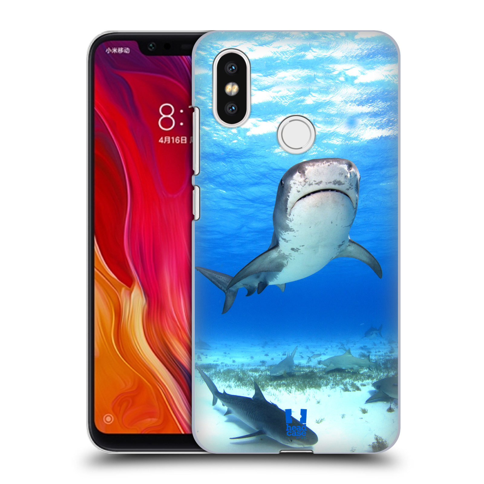 HEAD CASE plastový obal na mobil Xiaomi Mi 8 vzor slavná zvířata foto žralok tygří