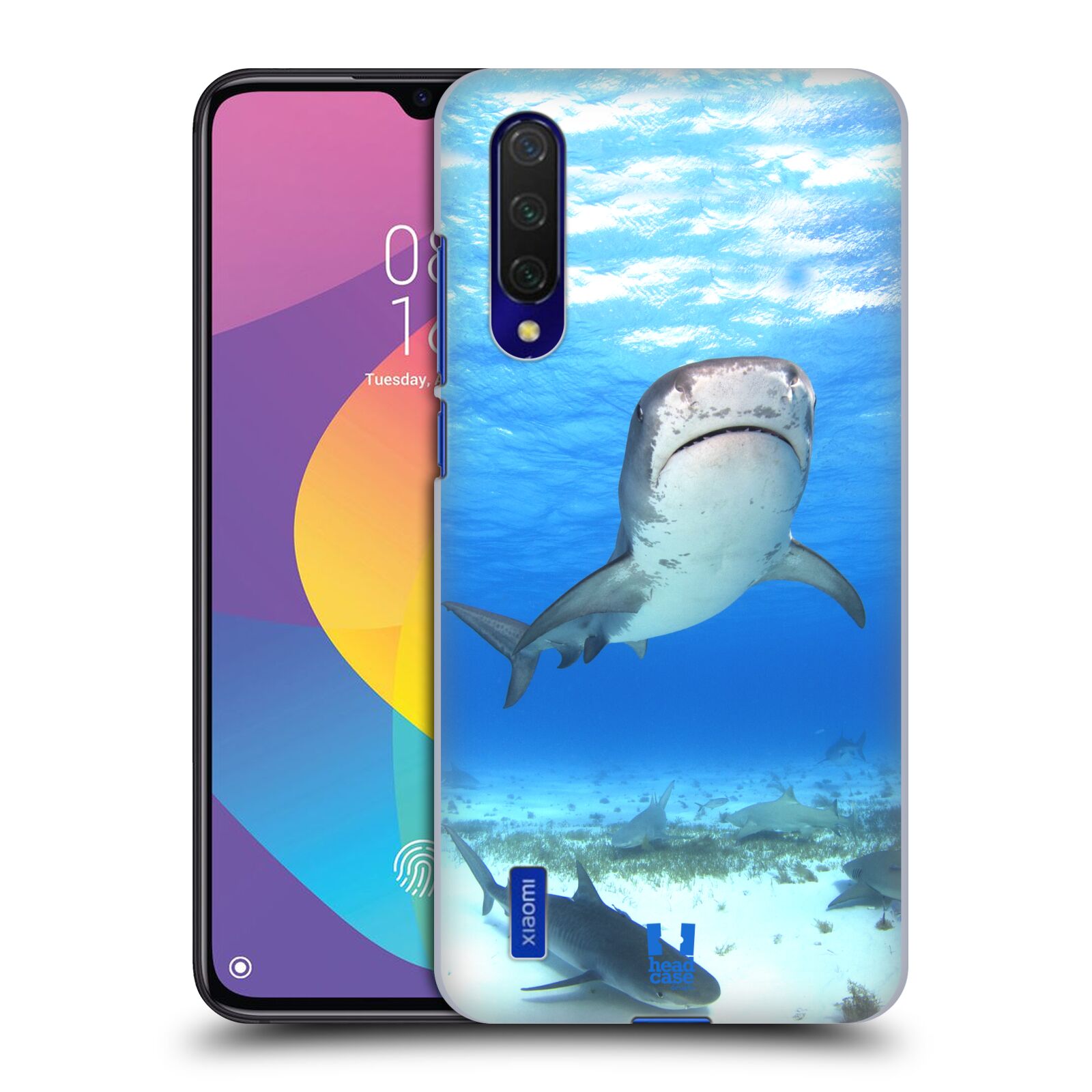 Zadní kryt na mobil Xiaomi MI 9 LITE vzor slavná zvířata foto žralok tygří