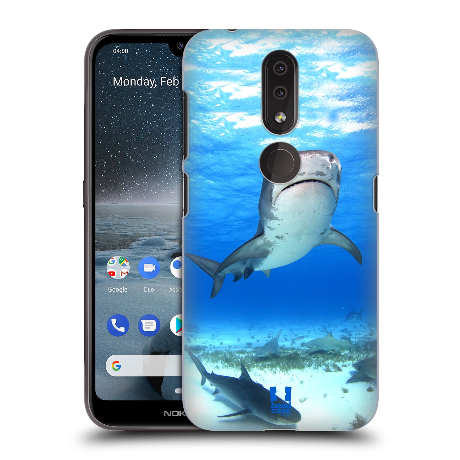 Pouzdro na mobil Nokia 4.2 - HEAD CASE - vzor slavná zvířata foto žralok tygří