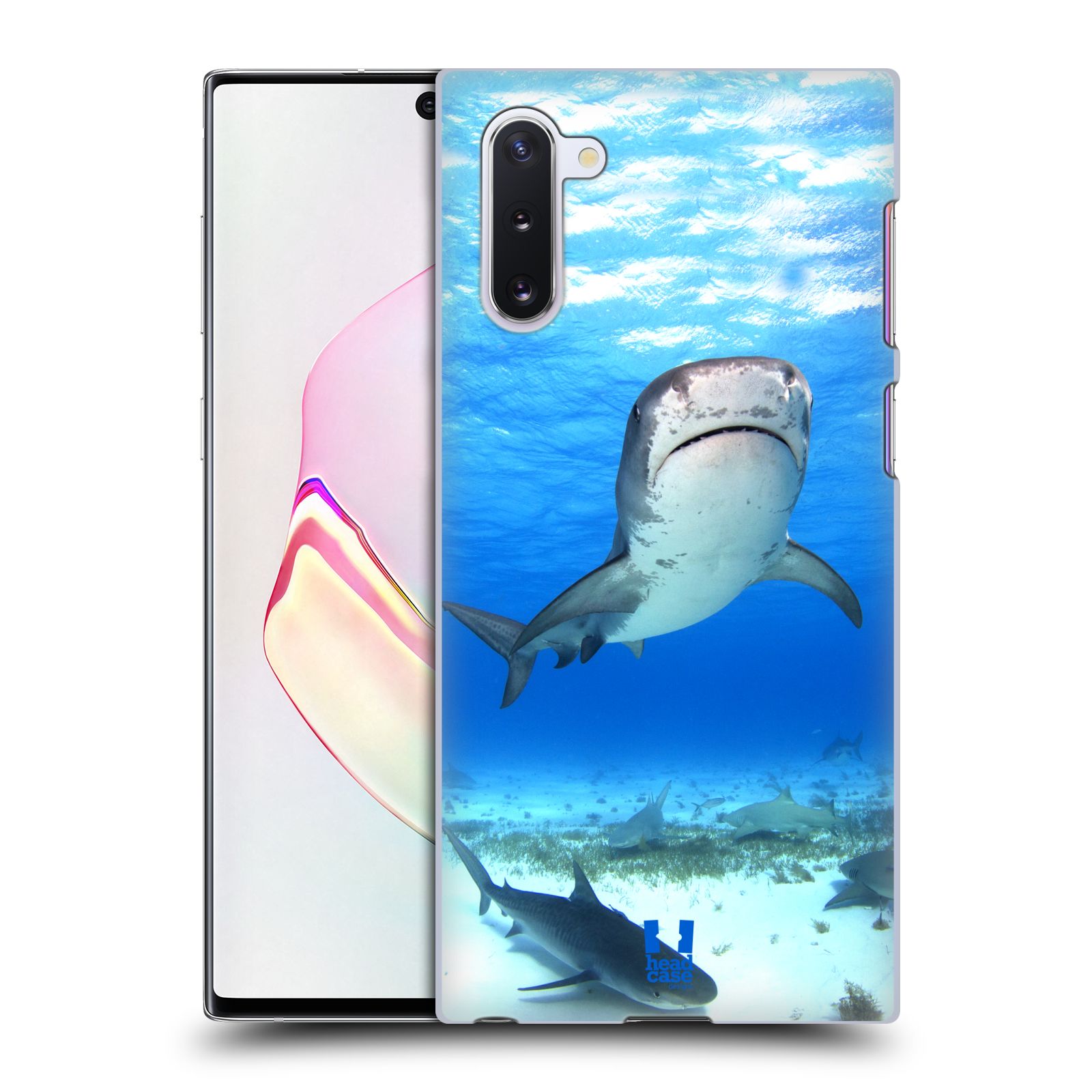 Pouzdro na mobil Samsung Galaxy Note 10 - HEAD CASE - vzor slavná zvířata foto žralok tygří