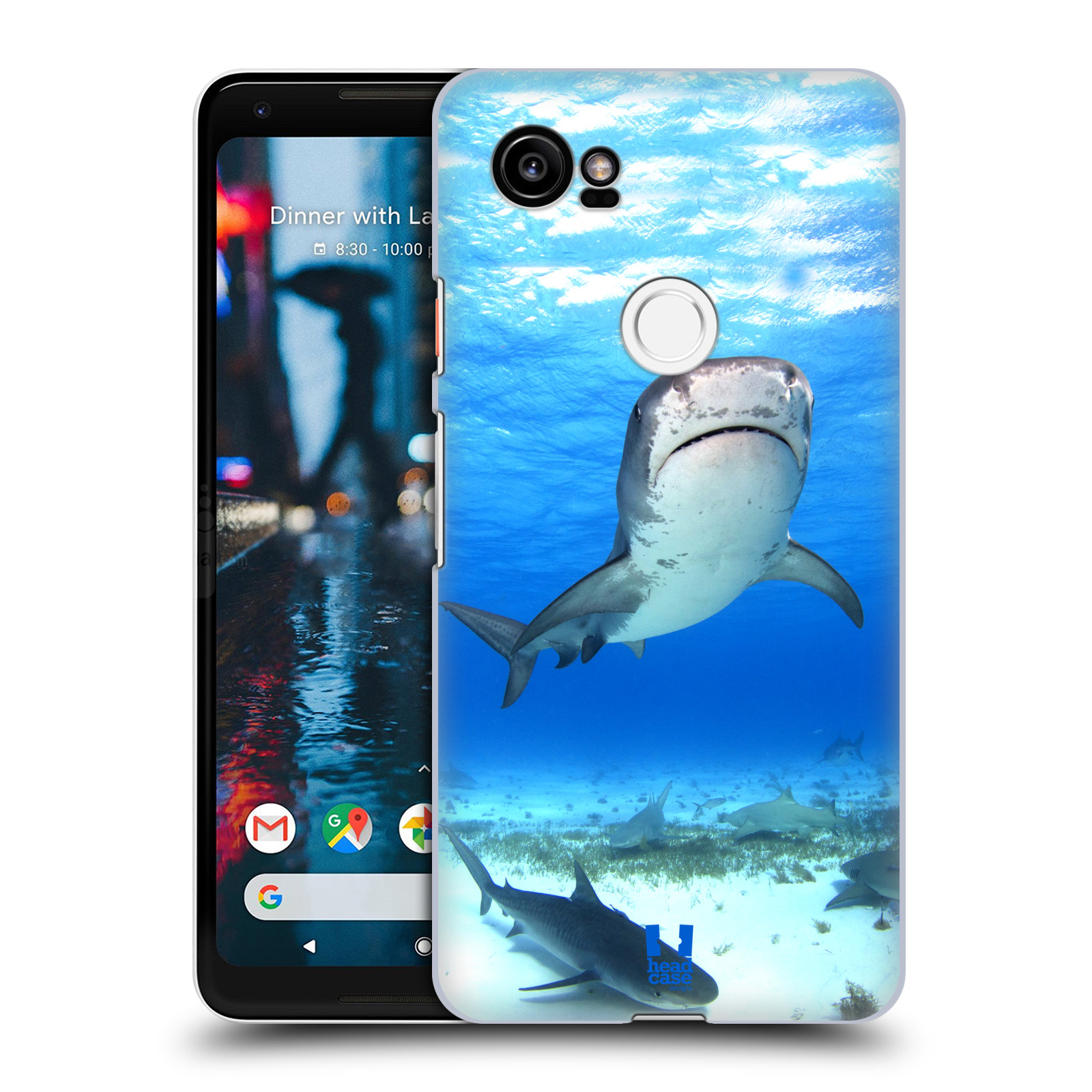 HEAD CASE plastový obal na mobil Google Pixel 2 XL vzor slavná zvířata foto žralok tygří