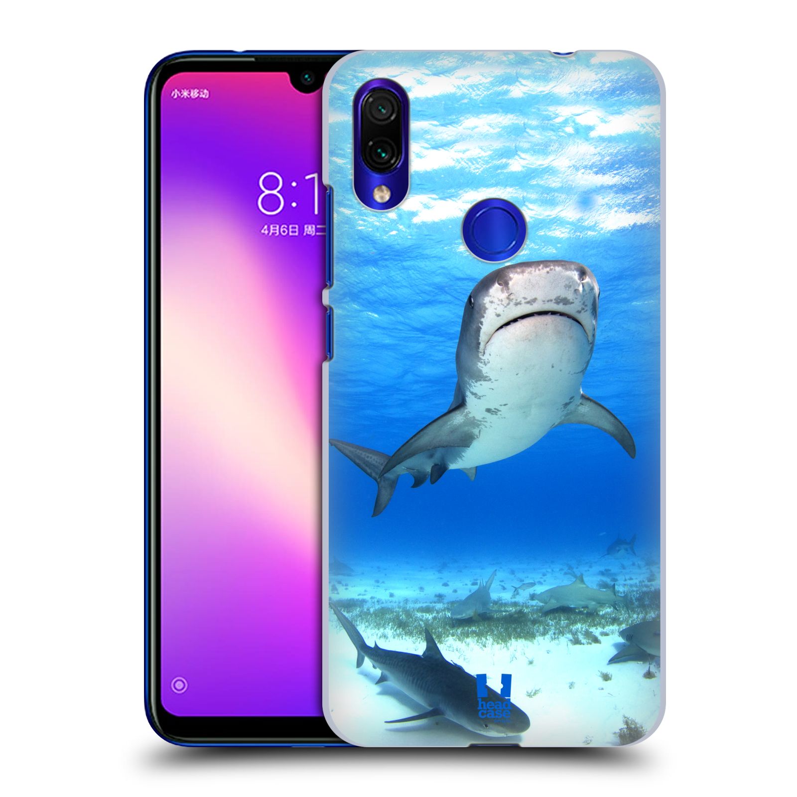 Pouzdro na mobil Xiaomi Redmi Note 7 - Head Case - vzor slavná zvířata foto žralok tygří