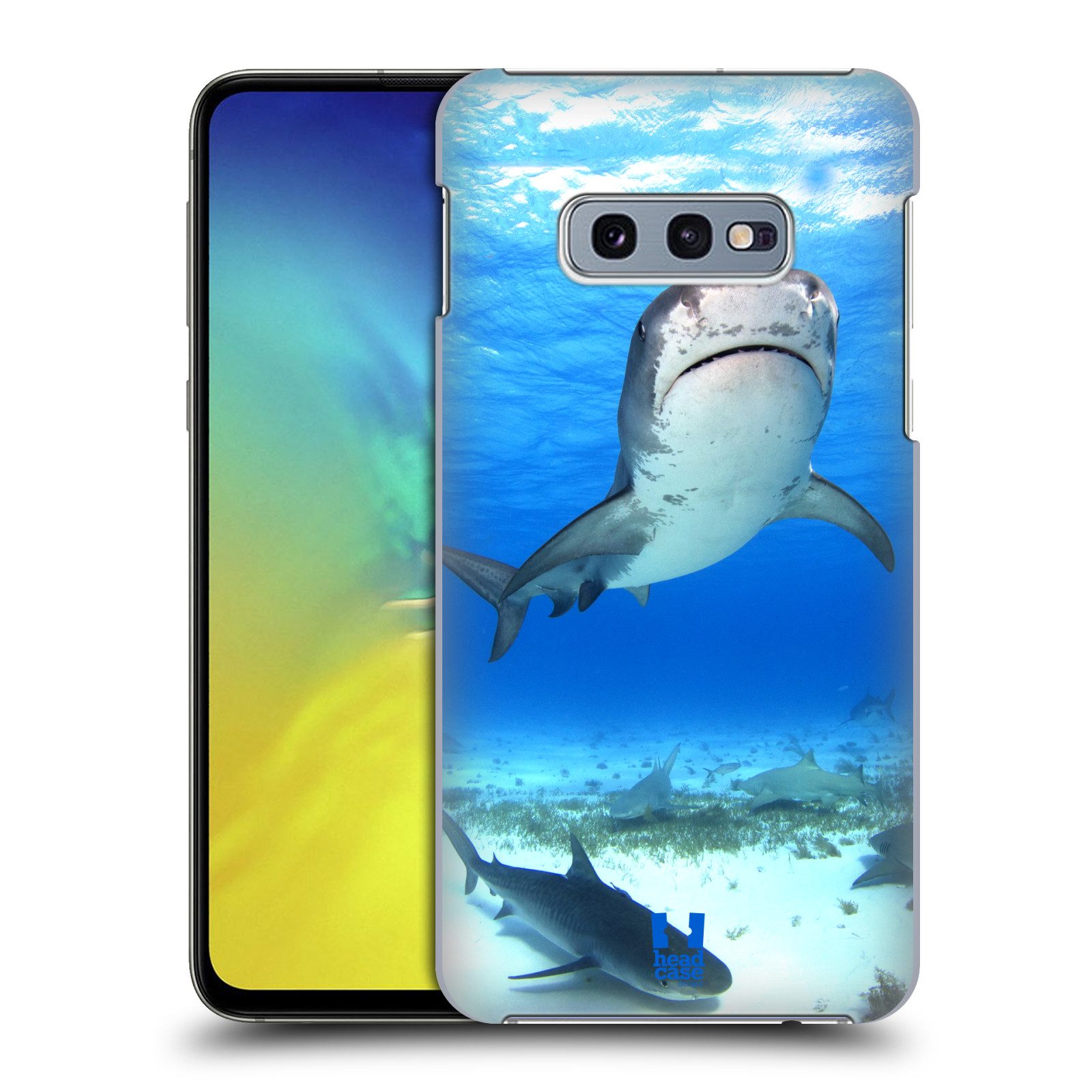 Pouzdro na mobil Samsung Galaxy S10e - HEAD CASE - vzor slavná zvířata foto žralok tygří